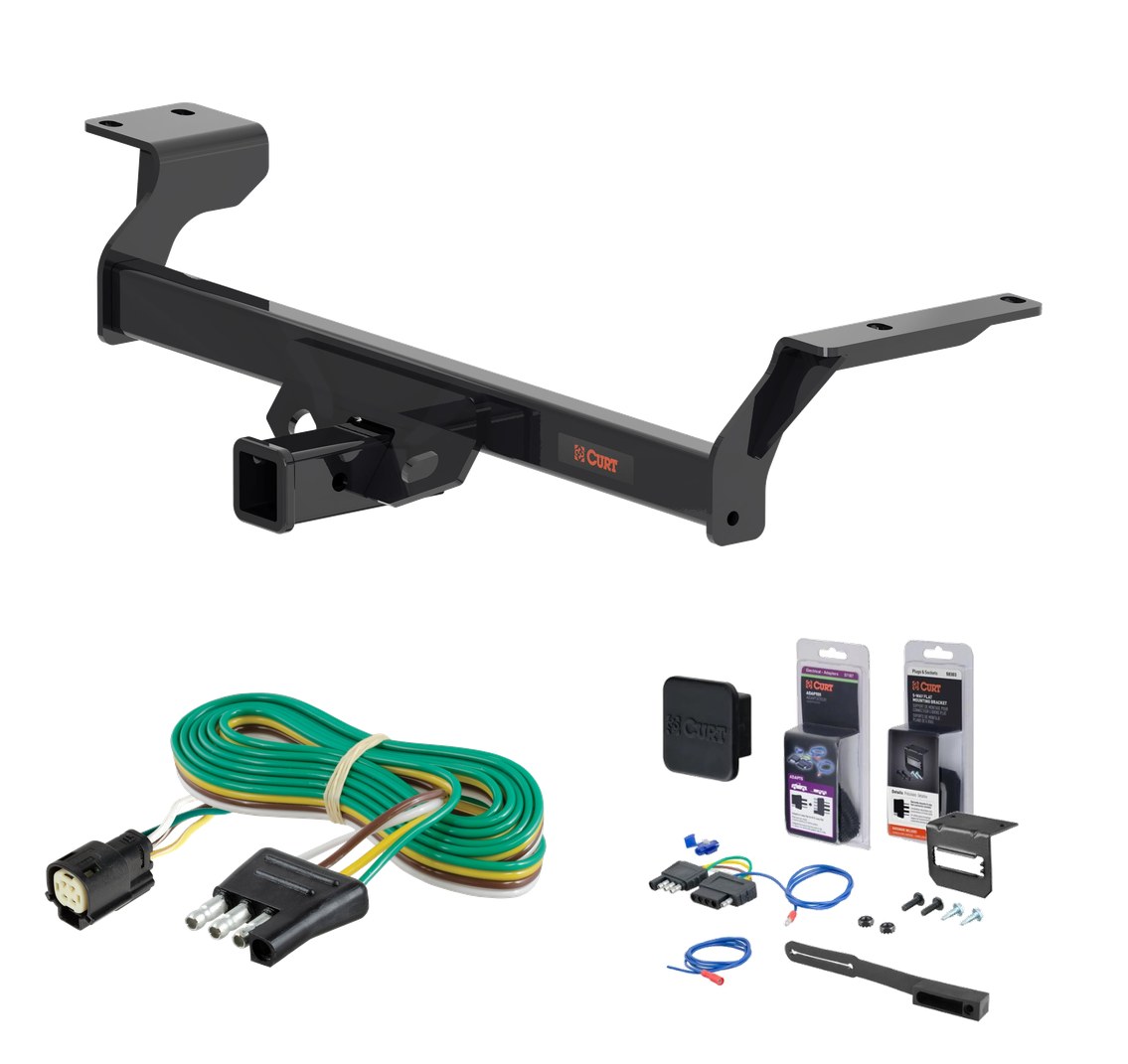 2020 - 2026 Ford Escape PHEV Curt 2" Class 3 Trailer Tow Hitch + 5-Flat Wiring Kit Tow Boat/Utility Trailer with Surge Brakes 13629 thumbnail 0