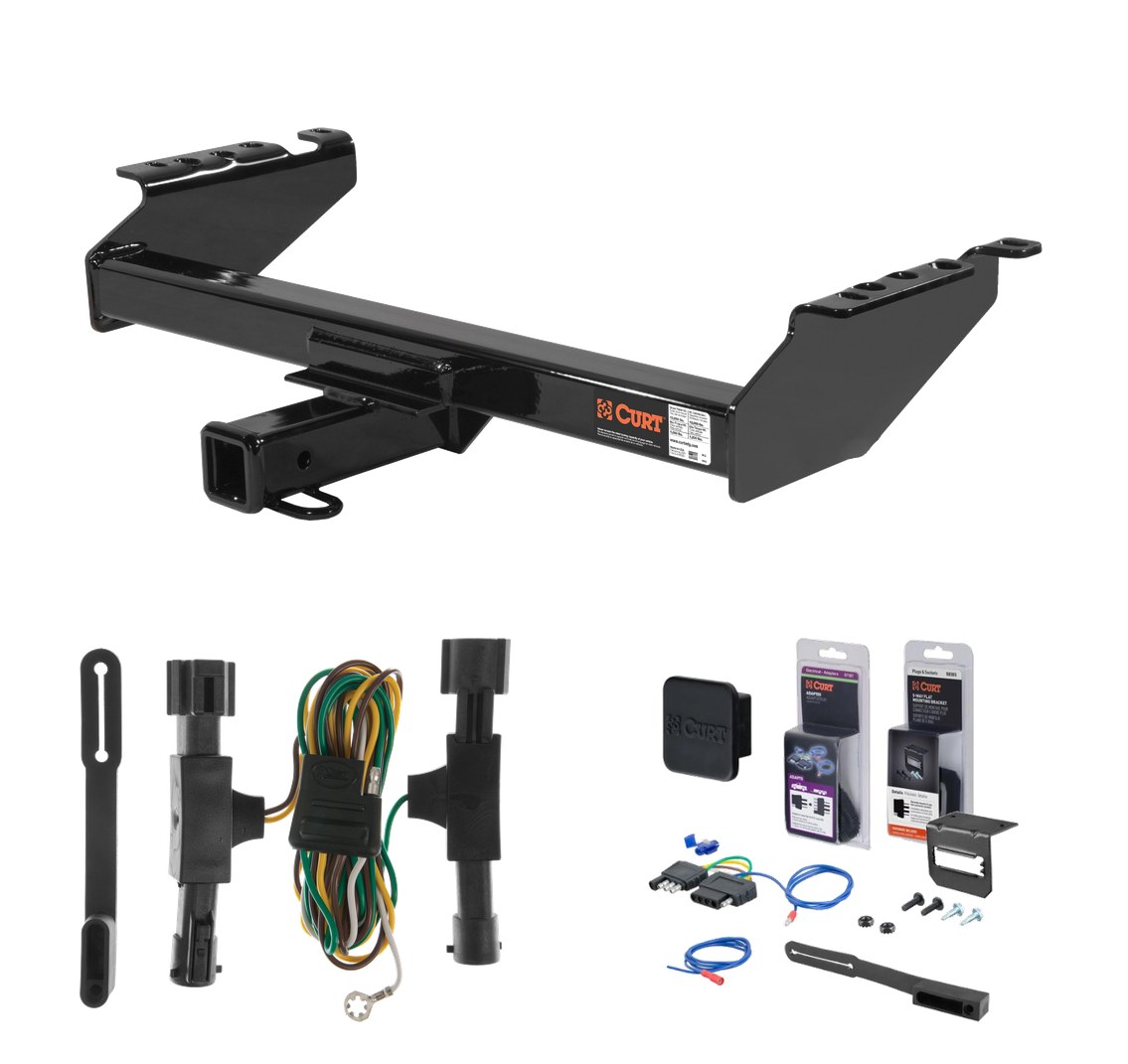 1992 - 1996 Ford Bronco Excluding factory receiver Curt 2" Class 4 Trailer Tow Hitch + 5-Flat Wiring Kit Tow Boat/Utility Trailer with Surge Brakes 14001 thumbnail 0