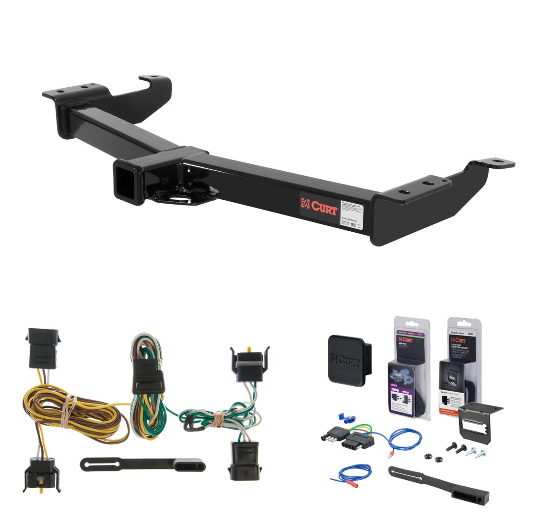 2000 - 2003 Ford E-150 Curt 2" Class 4 Trailer Tow Hitch + 5-Flat Wiring Kit Tow Boat/Utility Trailer with Surge Brakes 14055 thumbnail 0