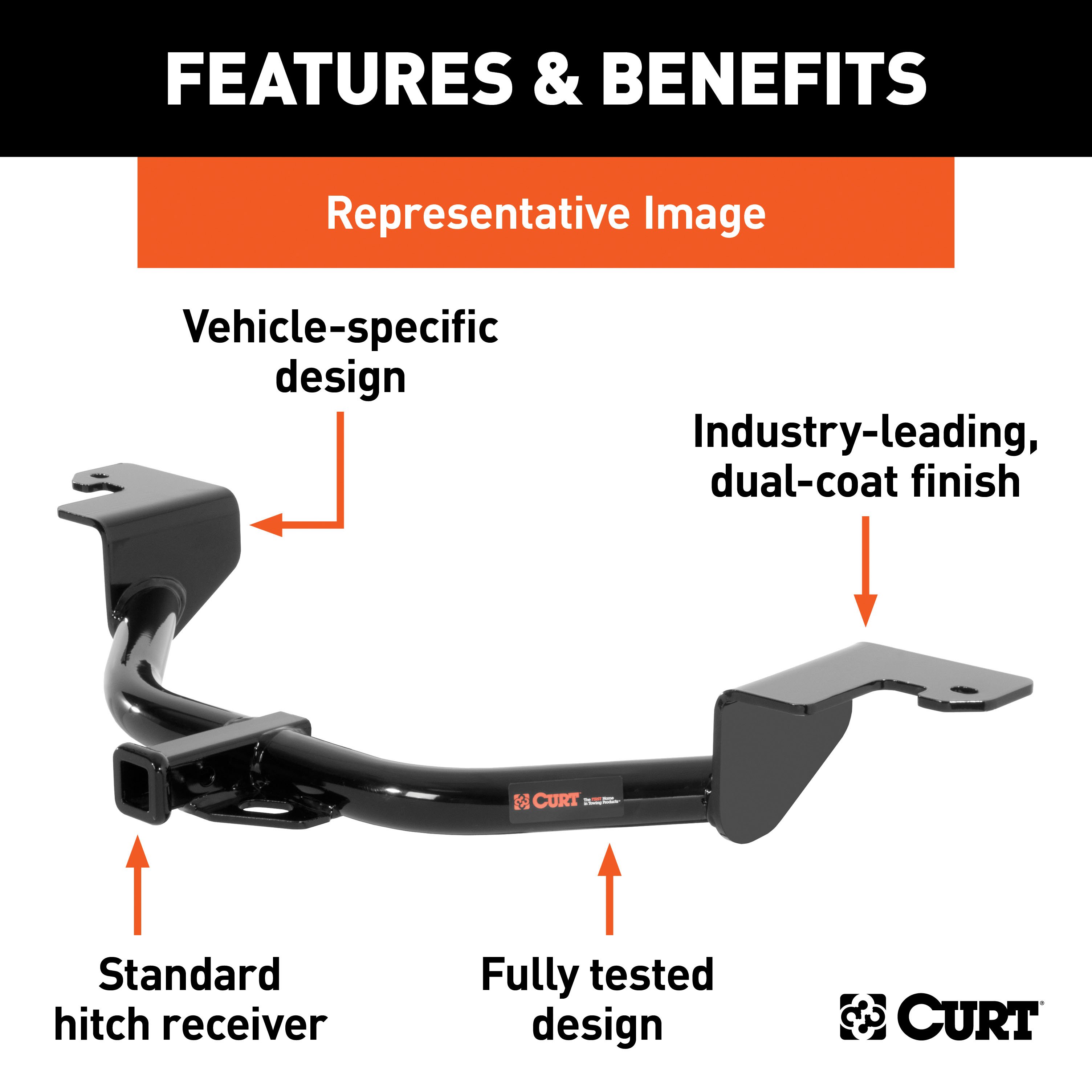 2020 - 2026 Nissan Sentra Excluding S Curt 1-1/4", Class 1 Trailer Tow Hitch + 4-flat Wiring Kit 11688 thumbnail 3