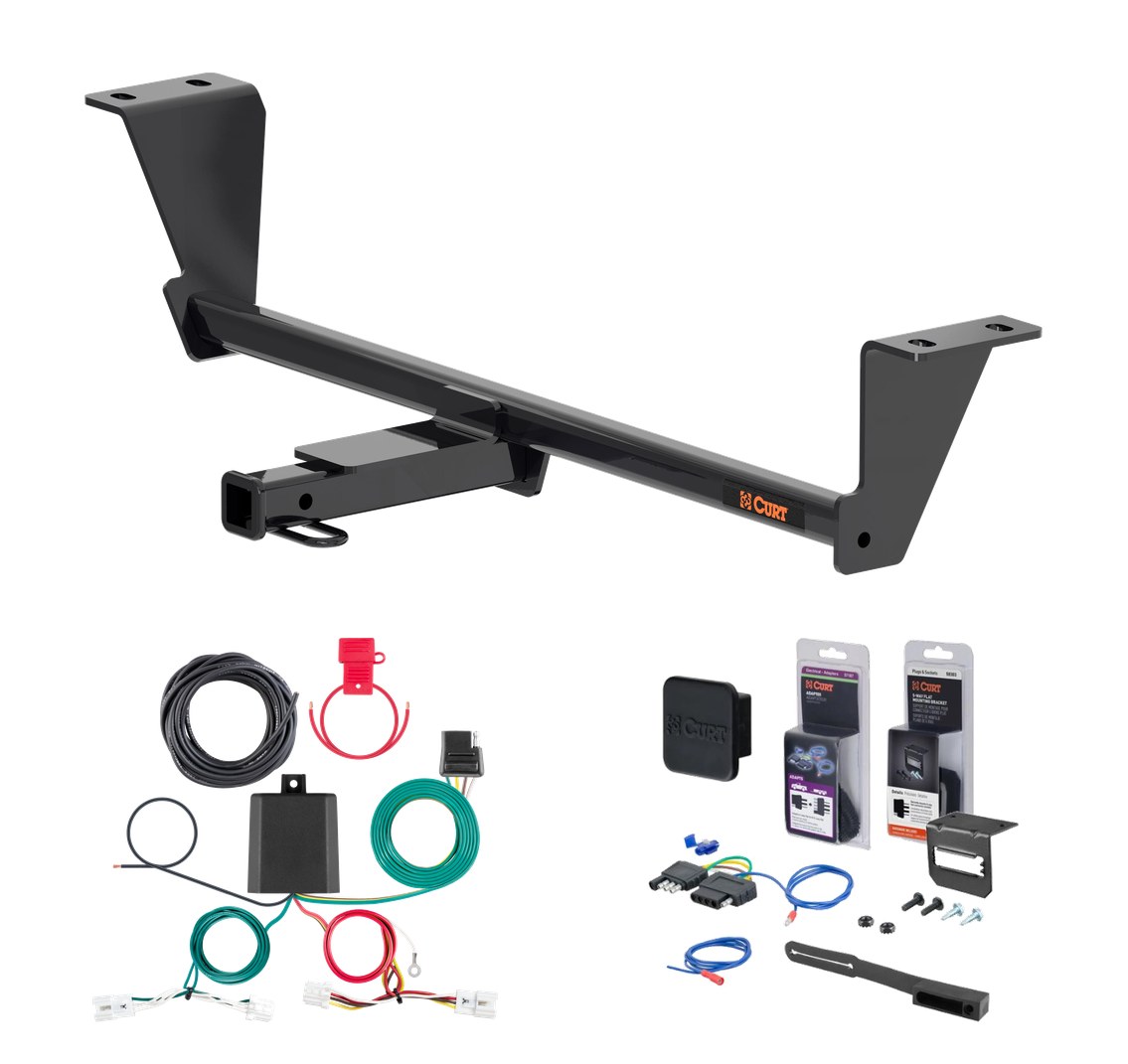 2020 - 2026 Nissan Sentra Excluding S Curt 1-1/4" Class 1 Trailer Tow Hitch + 5-Flat Wiring Kit Tow Boat/Utility Trailer with Surge Brakes 11688 thumbnail 0