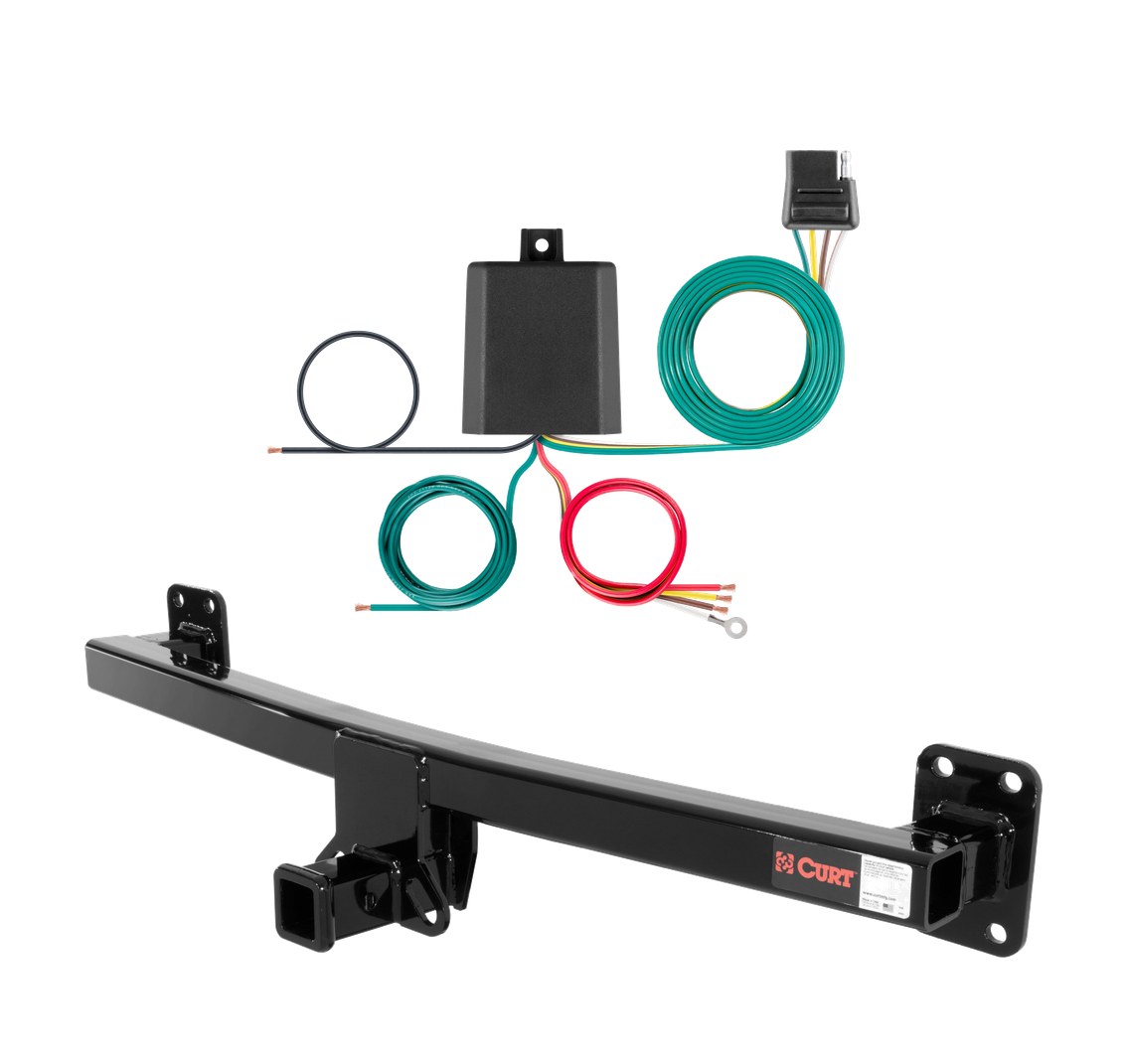 2004 - 2010 Porsche Cayenne Excluding liftgate mounted spare Curt 2", Class 3 Trailer Tow Hitch + 4-flat Wiring Kit 13220 thumbnail 0