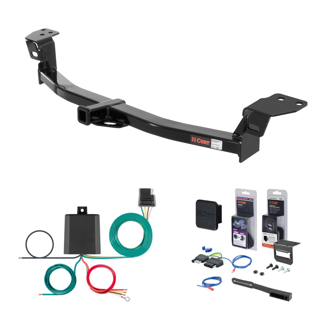 2007 - 2011 Toyota Camry Excluding SE Curt 1-1/4" Class 2 Trailer Tow Hitch + 5-Flat Wiring Kit Tow Boat/Utility Trailer with Surge Brakes 12343 thumbnail 0
