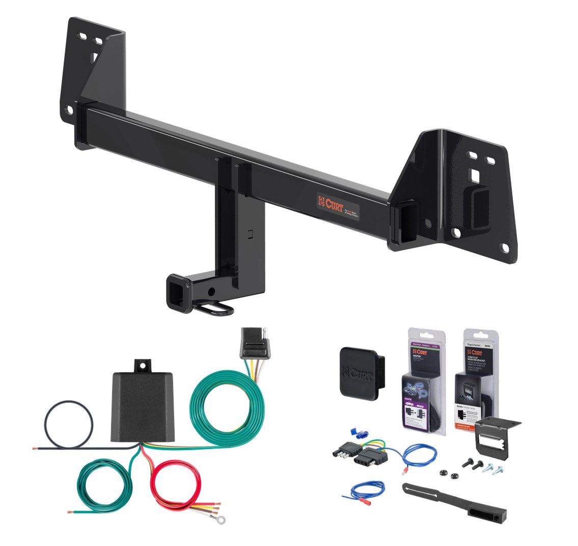 2024 - 2026 Toyota Corolla Hatchback, excluding center exhaust Curt 1-1/4" Class 1 Trailer Tow Hitch + 5-Flat Wiring Kit Tow Boat/Utility Trailer with Surge Brakes 11567 thumbnail 0