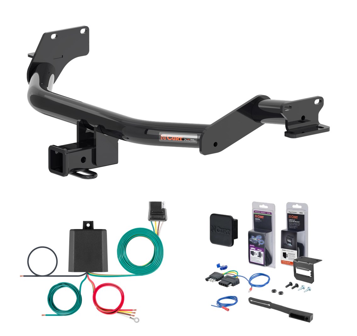 2020 - 2022 Kia Telluride, Excluding LX or S Curt 2" Class 3 Trailer Tow Hitch + 5-Flat Wiring Kit Tow Boat/Utility Trailer with Surge Brakes 13420 thumbnail 0