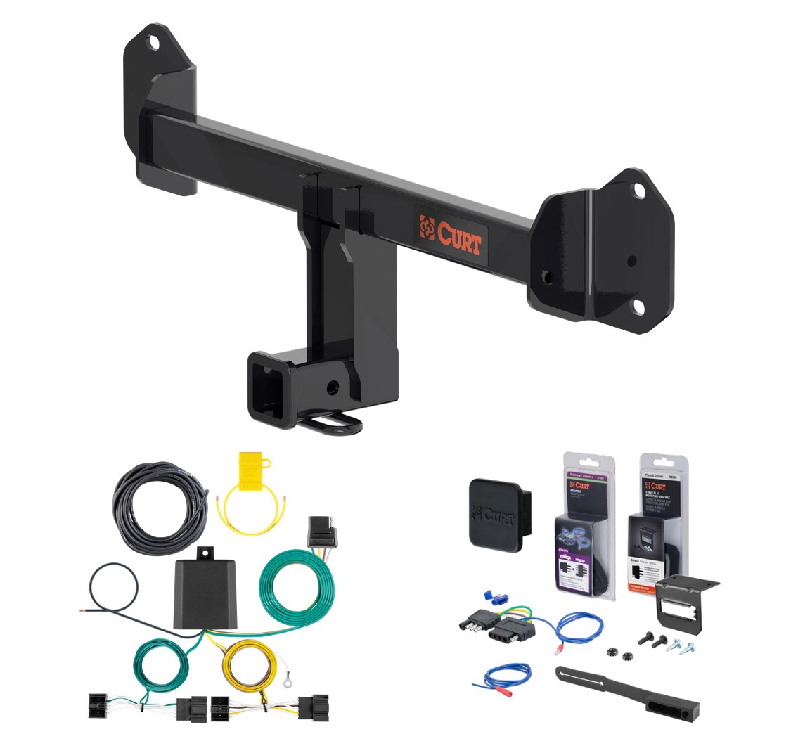 2022 - 2024 BMW X3 Curt 2" Class 3 Trailer Tow Hitch + 5-Flat Wiring Kit Tow Boat/Utility Trailer with Surge Brakes 13578 thumbnail 0