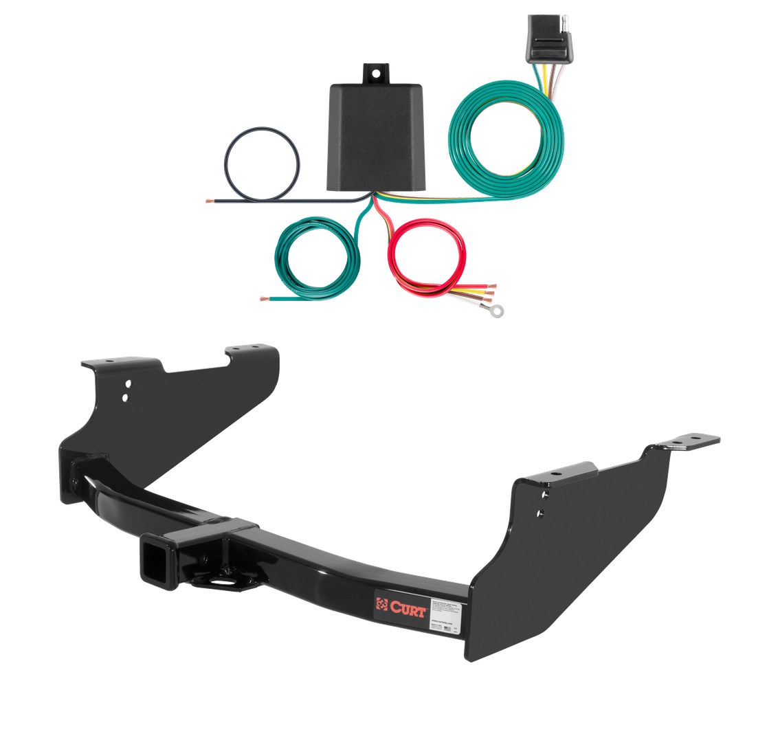 2011 - 2026 RAM 1500 Classic Excluding factory receiver Curt 2", Class 4 Trailer Tow Hitch + 4-flat Wiring Kit 14361 thumbnail 0