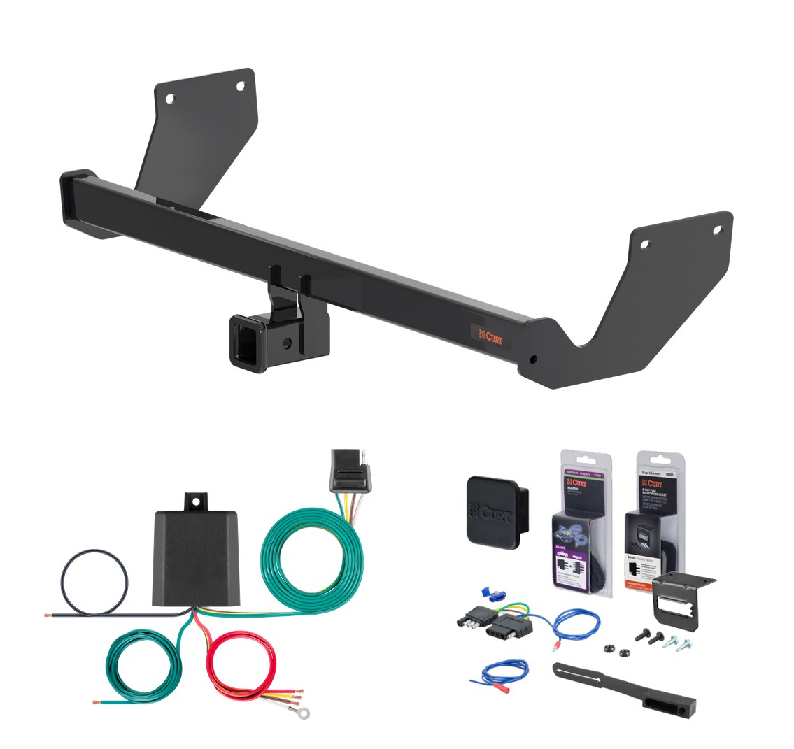 2026 Toyota bZ Excluding models with kick sensor Curt 2" Class 3 Trailer Tow Hitch + 5-Flat Wiring Kit Tow Boat/Utility Trailer with Surge Brakes 13544 thumbnail 0