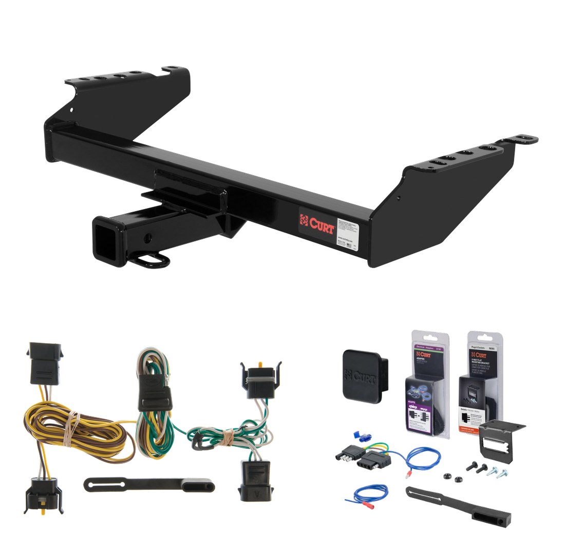 1997 Ford F-350 Old body, excluding with 10" drop bumper Curt 2" Class 3 Trailer Tow Hitch + 5-Flat Wiring Kit Tow Boat/Utility Trailer with Surge Brakes 13310 thumbnail 0