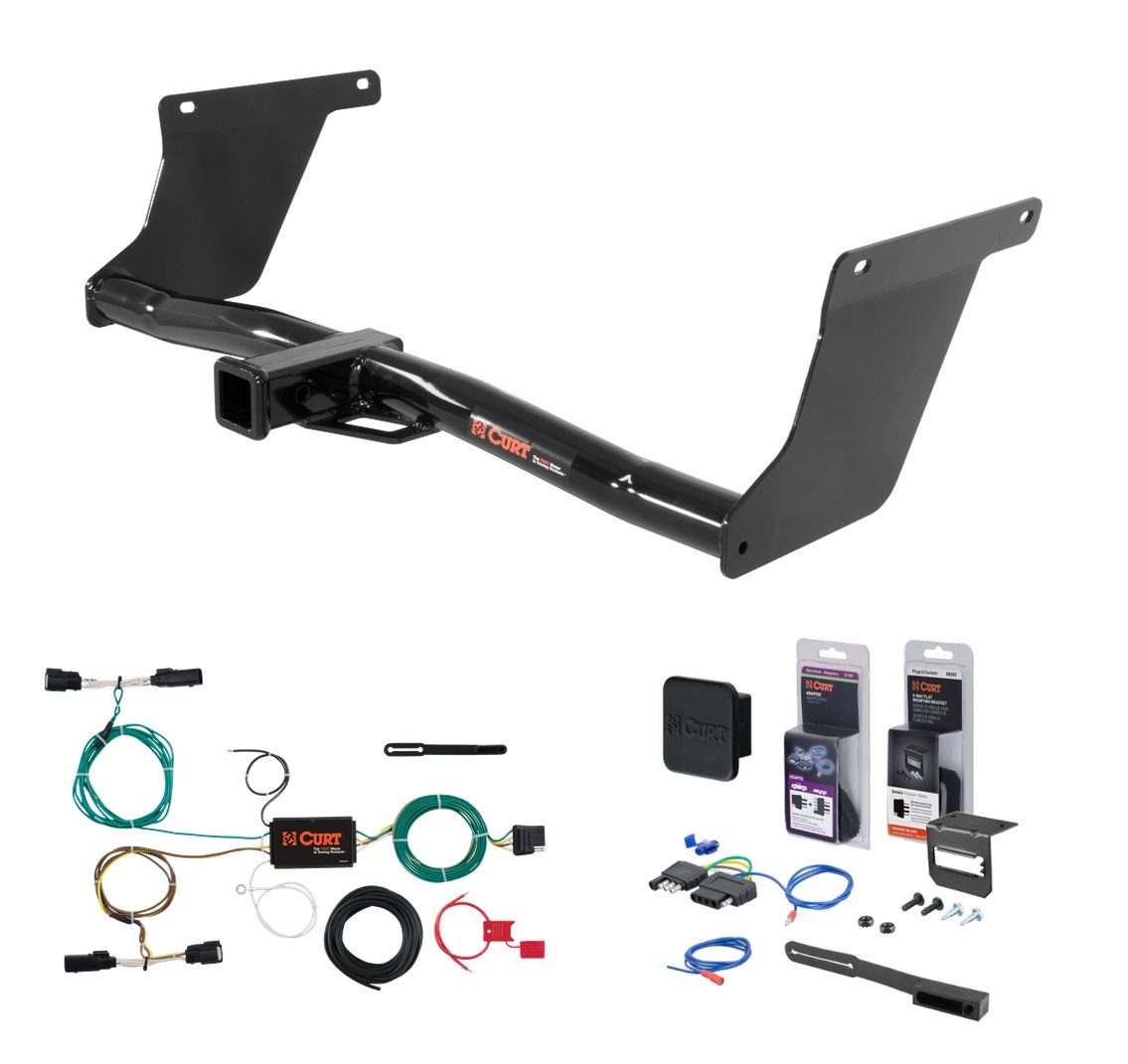 2019 Ford Escape Excluding S Curt 2" Class 3 Trailer Tow Hitch + 5-Flat Wiring Kit Tow Boat/Utility Trailer with Surge Brakes 13131 thumbnail 0