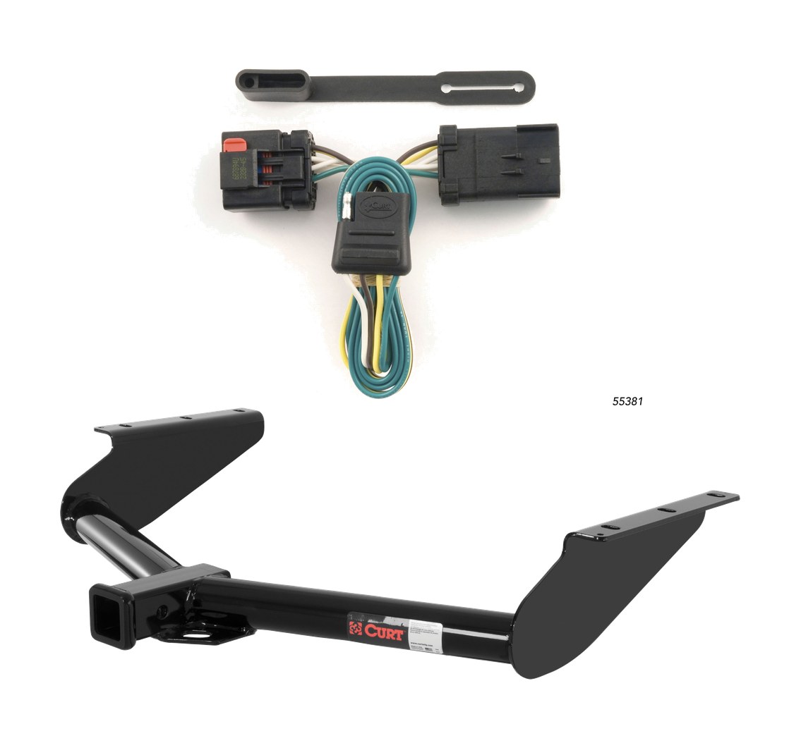 2008 Jeep Liberty Curt 2", Class 3 Trailer Tow Hitch + 4-flat Wiring Kit 13245 thumbnail 0