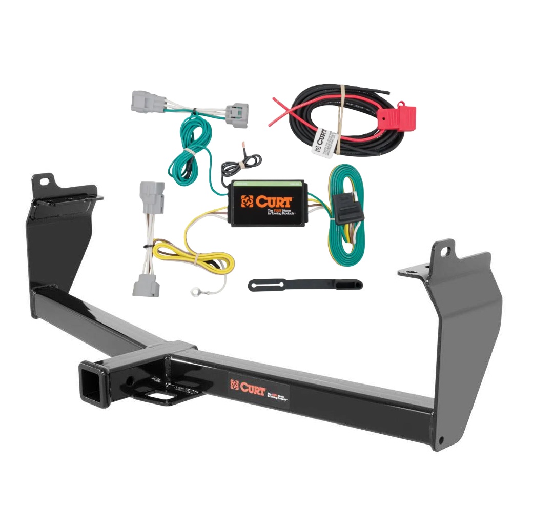2014 - 2019 Jeep Cherokee Curt 2", Class 3 Trailer Tow Hitch + 4-flat Wiring Kit 13171 thumbnail 0