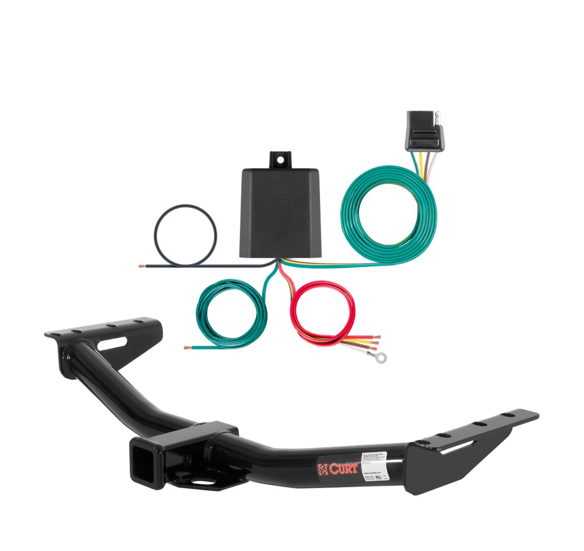 1984 - 2001 Jeep Cherokee Curt 2", Class 3 Trailer Tow Hitch + 4-flat Wiring Kit 13160 thumbnail 0