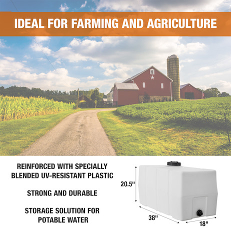 Buyers Products 50 Gallon, 38x19x22 Inch Square Storage Tank 550-82123919, Polyethylene, UV Resistant thumbnail 15