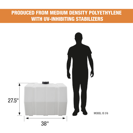 Buyers Products 100 Gallon, 38x30x29 Inch Square Storage Tank 550-82123929, Polyethylene, Non-Flammable Liquids thumbnail 2