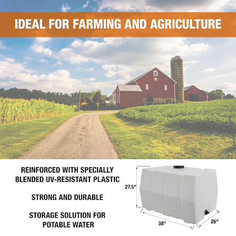 Buyers Products 100 Gallon, 38x30x29 Inch Square Storage Tank 550-82123929, Polyethylene, Non-Flammable Liquids thumbnail 5
