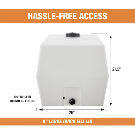 Buyers Products 100 Gallon, 38x30x29 Inch Square Storage Tank 550-82123929, Polyethylene, Non-Flammable Liquids thumbnail 23