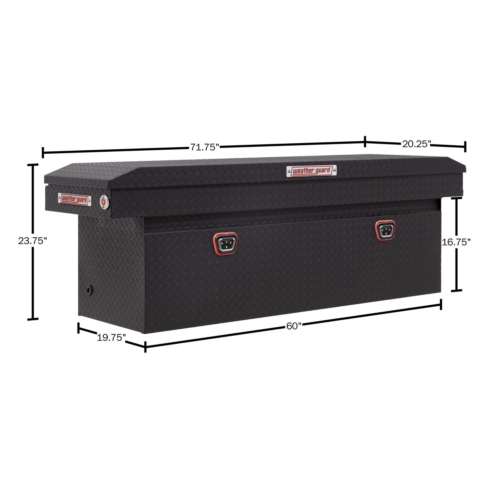 WEATHER GUARD 123-52-04 Aluminum Saddle Tool Box, 15 cu ft, Full Deep, Matte Black, Tamper Resistant Lock thumbnail 12