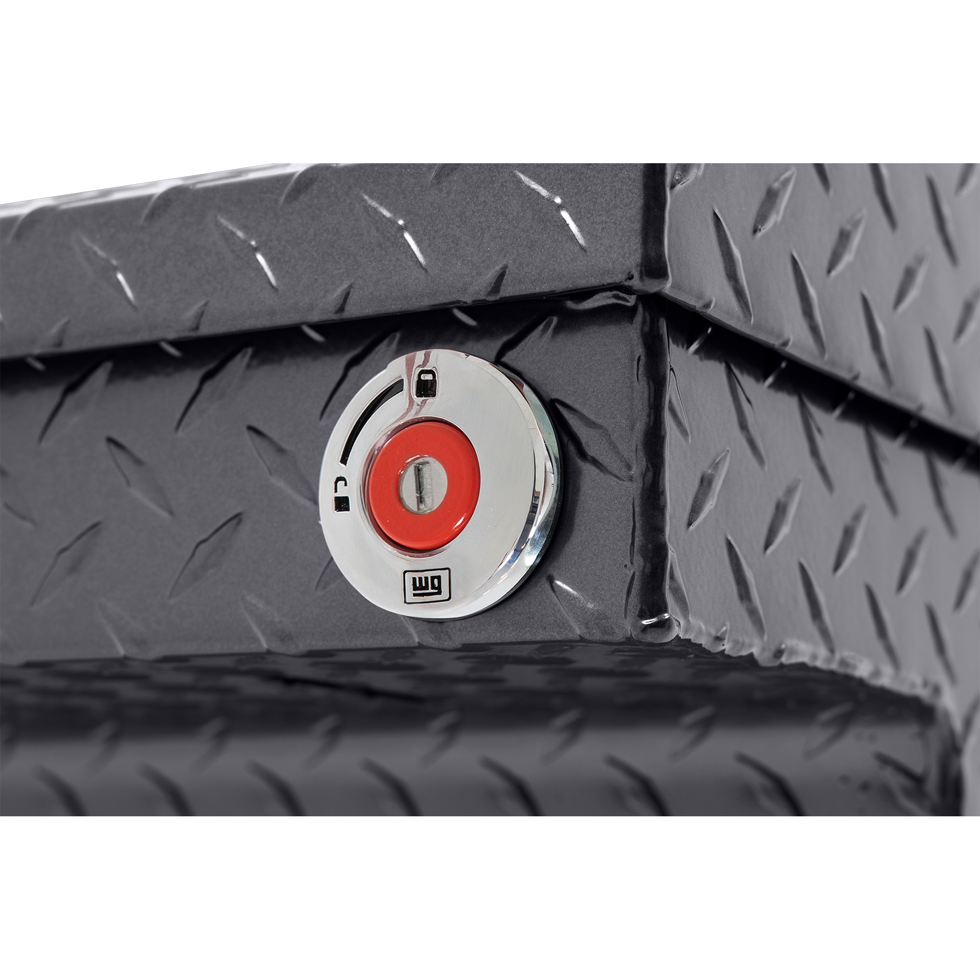 Weather Guard 121-6-04 Aluminum Saddle Tool Box, 11 Cu Ft, Full Low Profile, Gunmetal Gray, Tamper Resistant Lock thumbnail 1
