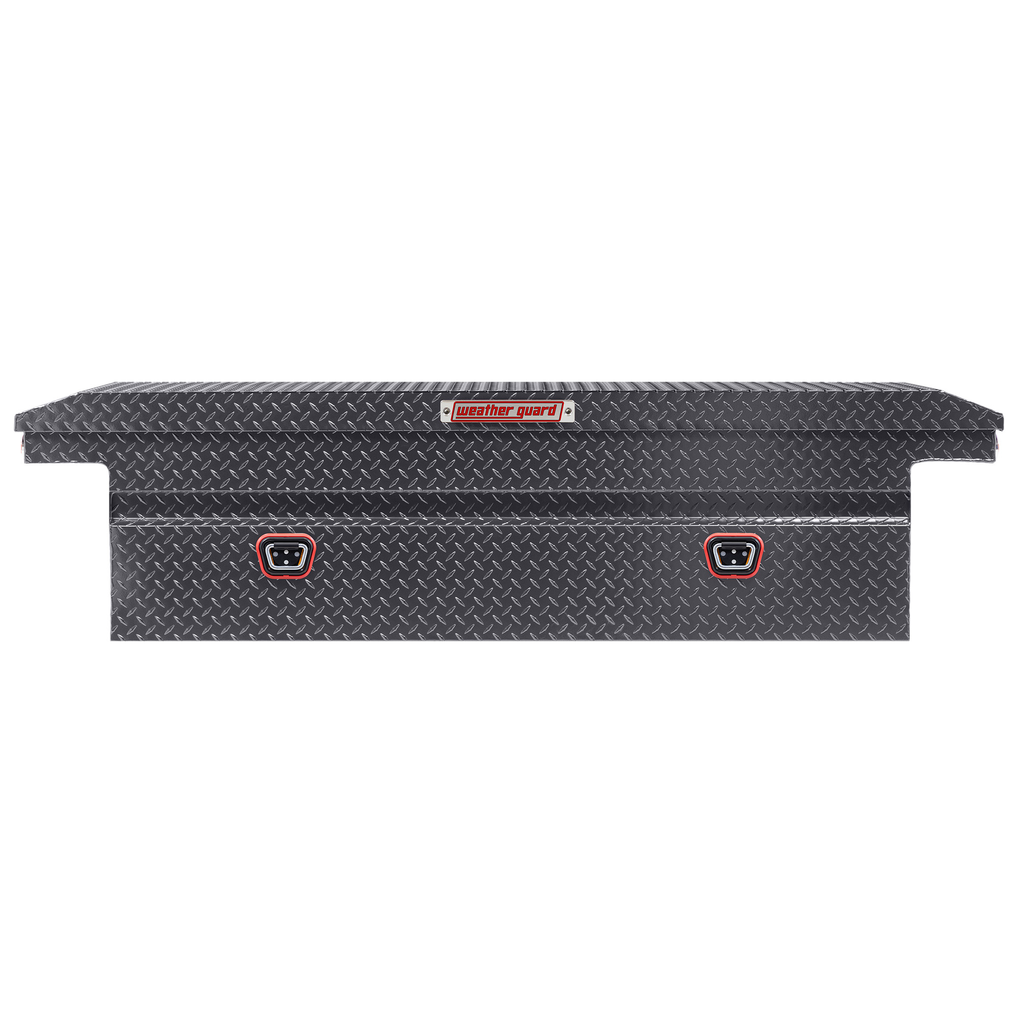 Weather Guard 121-6-04 Aluminum Saddle Tool Box, 11 Cu Ft, Full Low Profile, Gunmetal Gray, Tamper Resistant Lock thumbnail 0