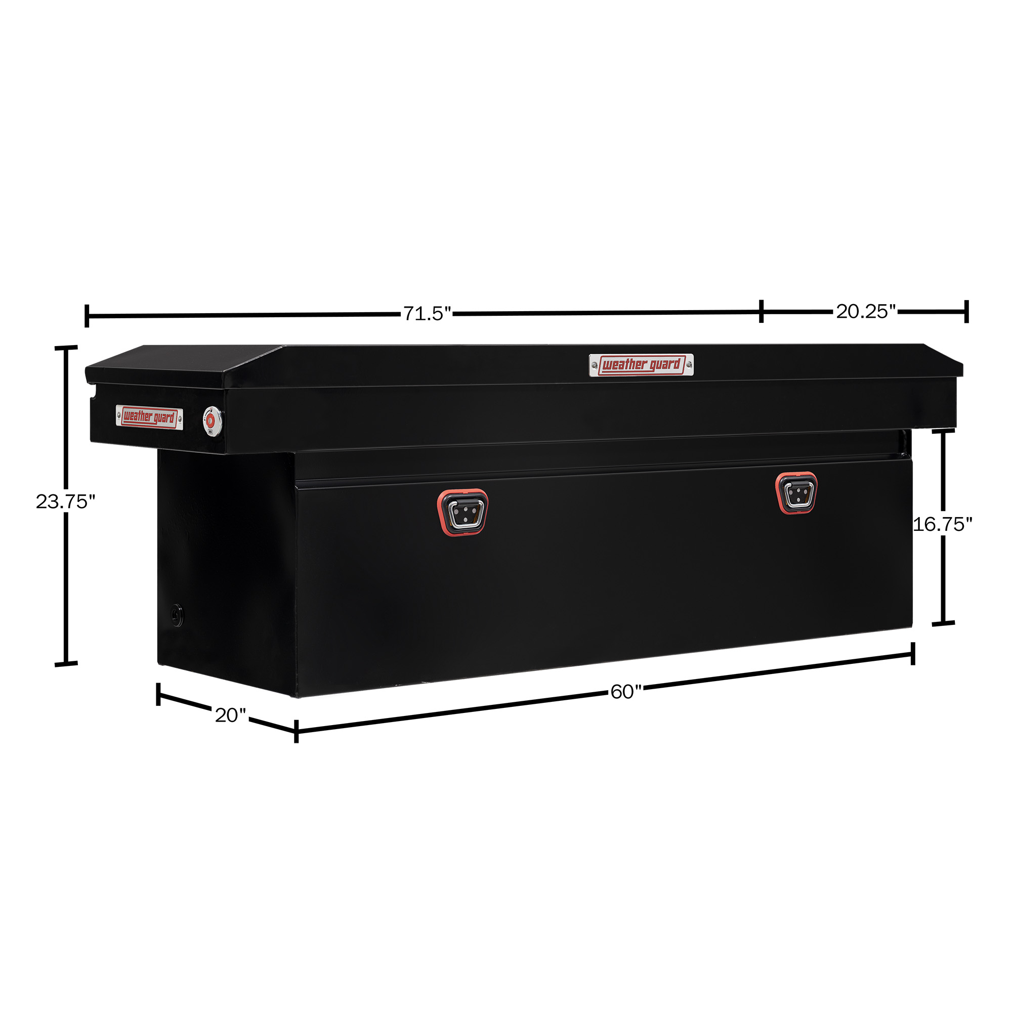 WEATHER GUARD 15 Cu Ft Steel Saddle Tool Box 128-5-04, Full Deep, Gloss Black, Tamper Resistant Push Button Lock thumbnail 12