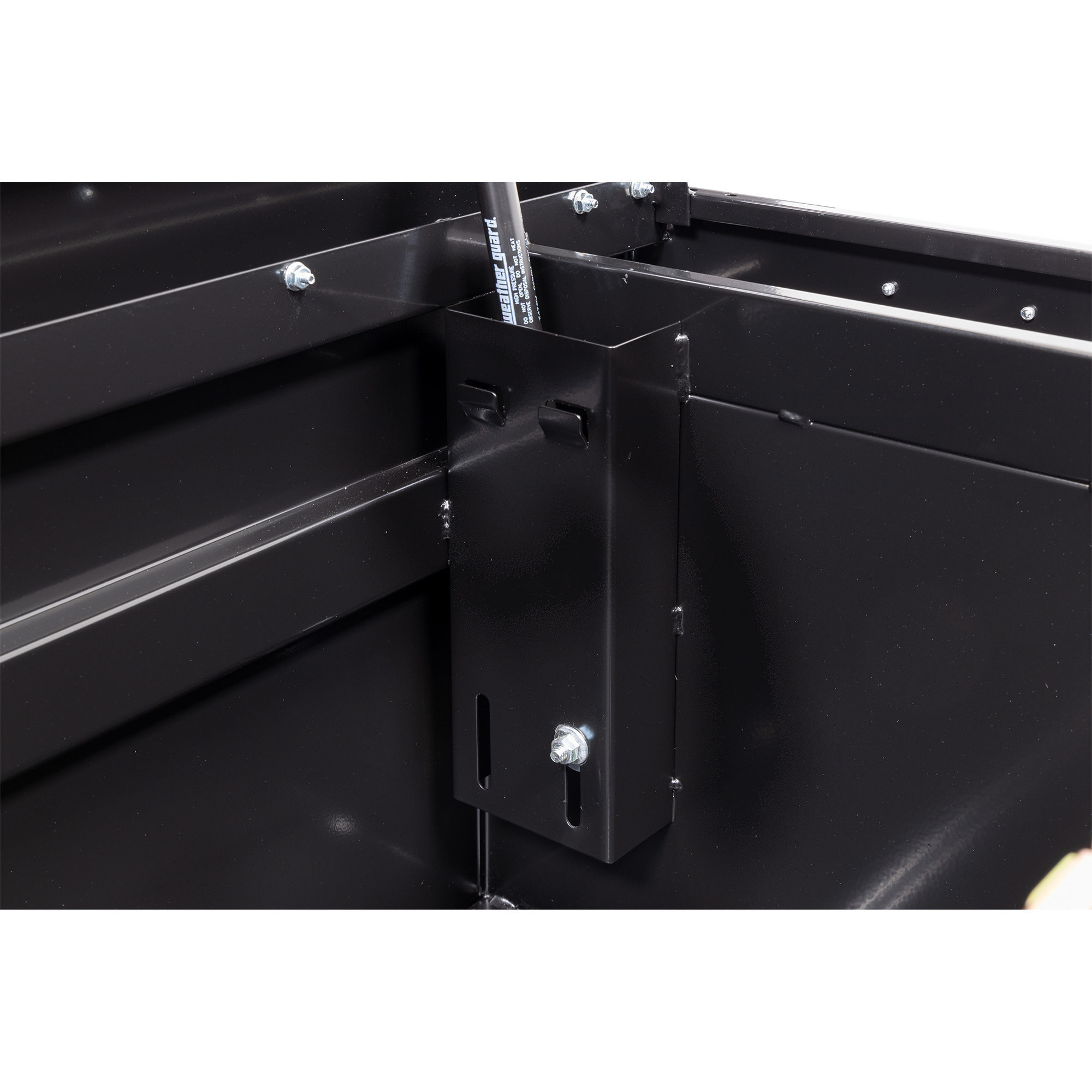 WEATHER GUARD 15 Cu Ft Steel Saddle Tool Box 128-5-04, Full Deep, Gloss Black, Tamper Resistant Push Button Lock thumbnail 3