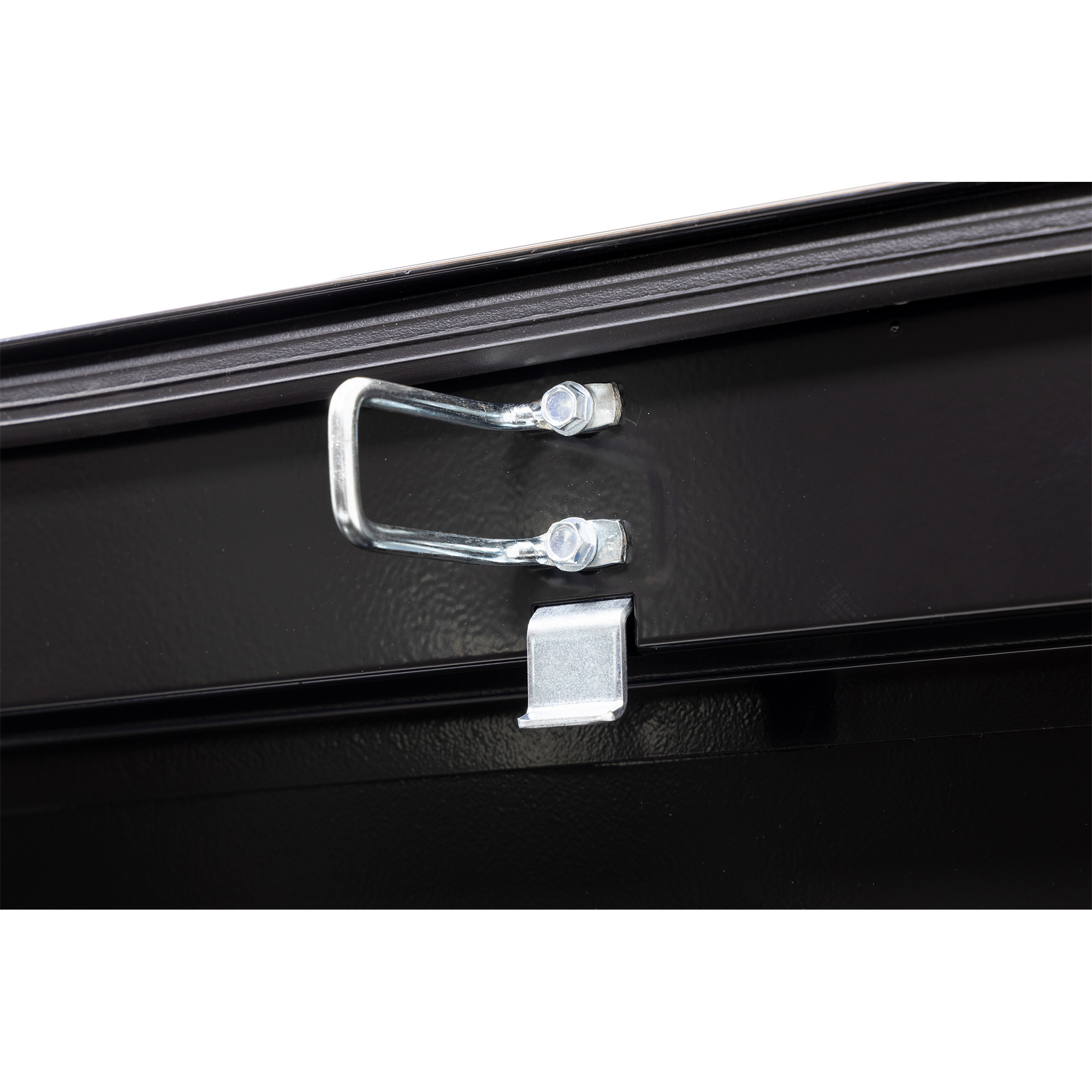 WEATHER GUARD 15 Cu Ft Steel Saddle Tool Box 128-5-04, Full Deep, Gloss Black, Tamper Resistant Push Button Lock thumbnail 4