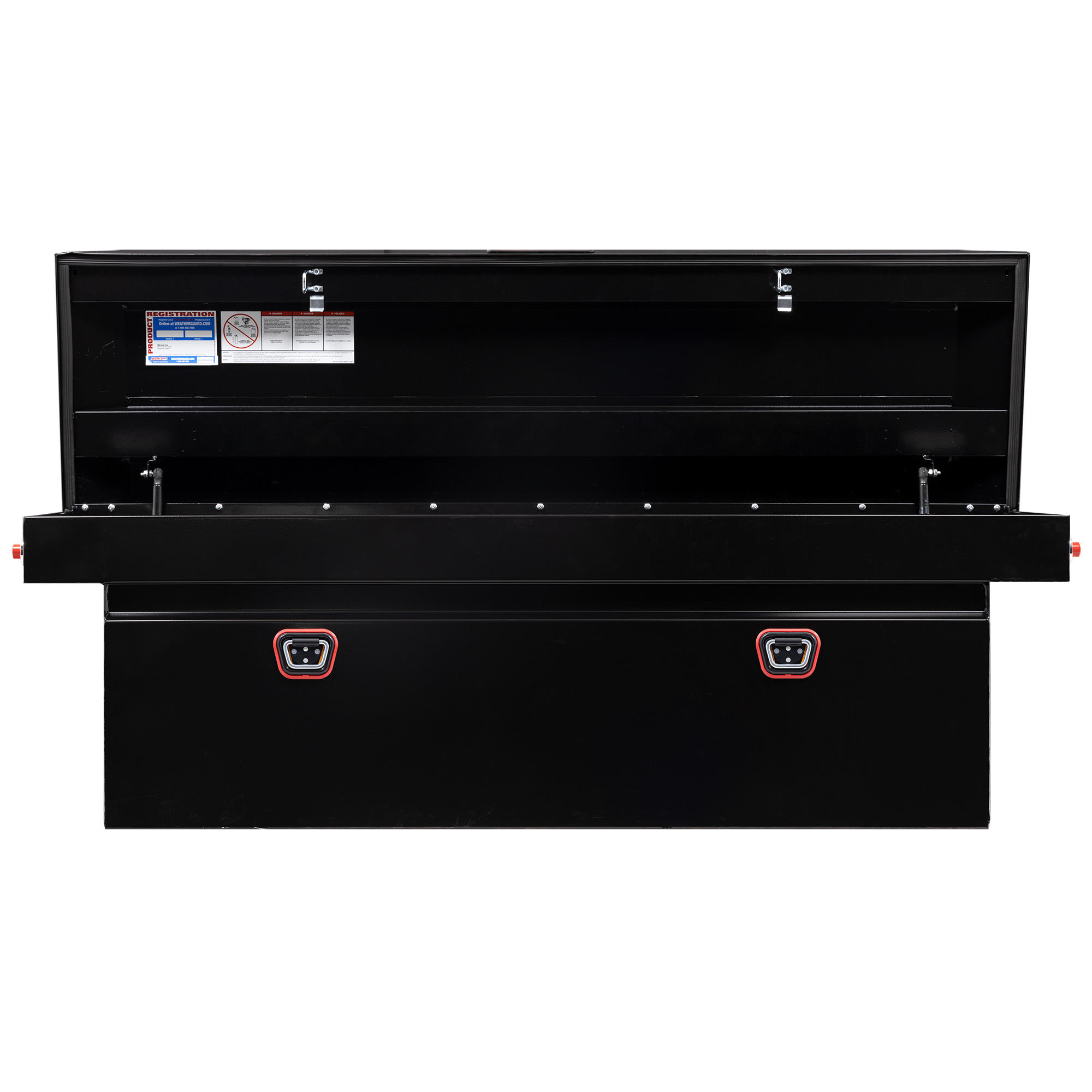 WEATHER GUARD 15 Cu Ft Steel Saddle Tool Box 128-5-04, Full Deep, Gloss Black, Tamper Resistant Push Button Lock thumbnail 10