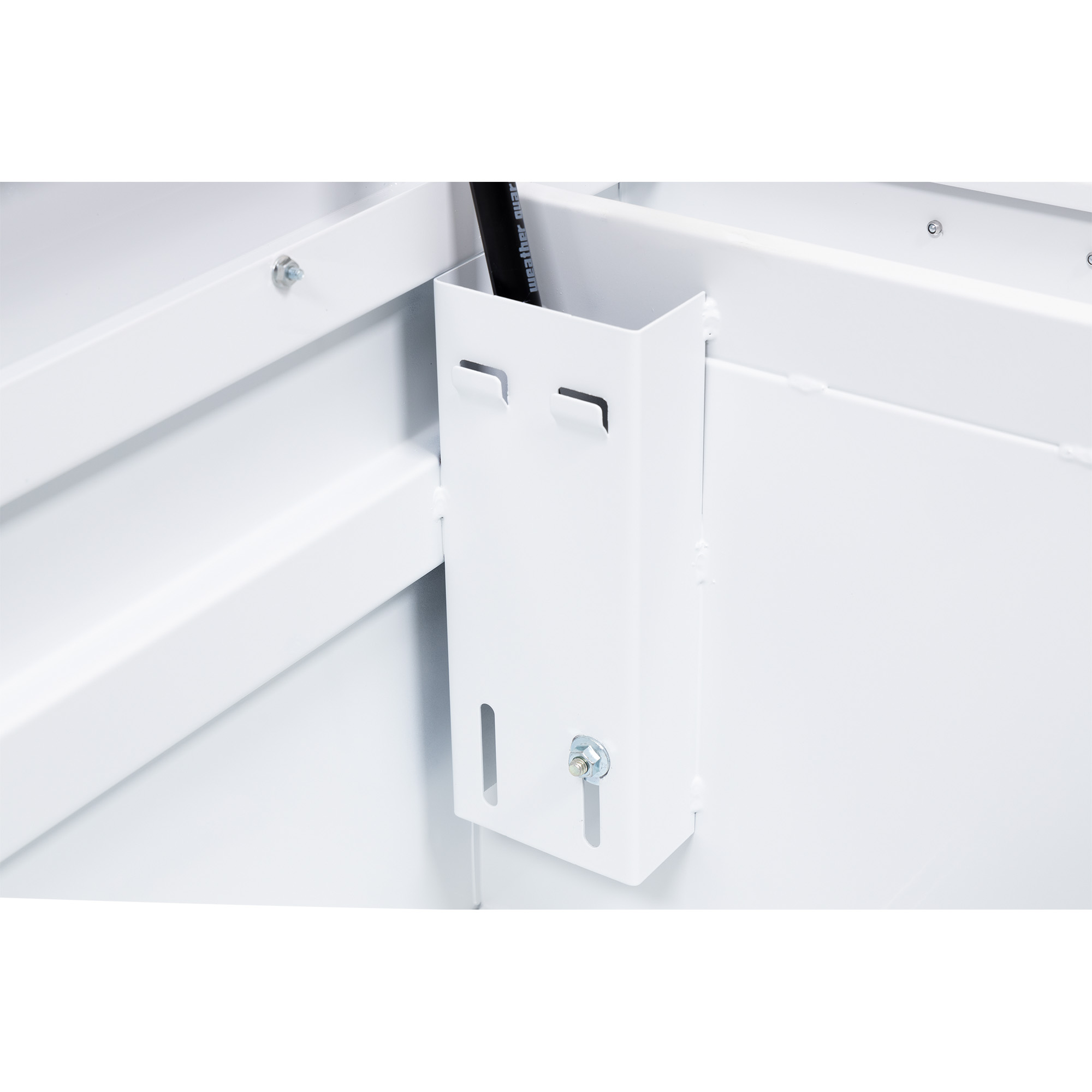 WEATHER GUARD 128-3-04 Steel Saddle Box, 15 Cu Ft, Full Deep, White Powder Coat, Tamper Resistant Push Button Lock thumbnail 3