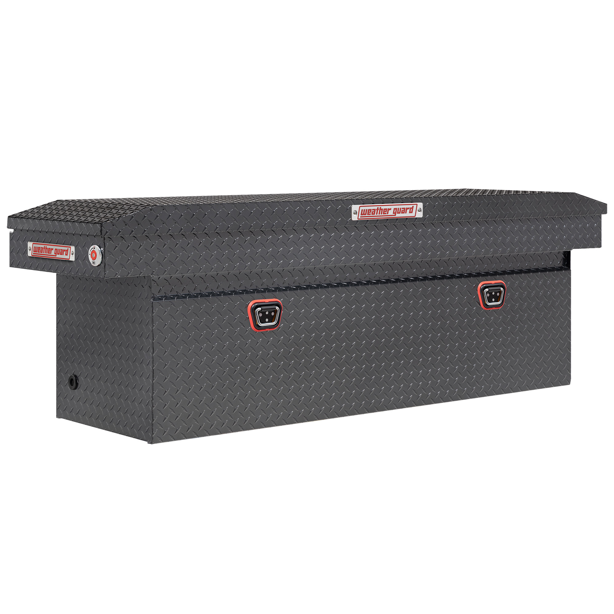 WEATHER GUARD 123-6-04 Aluminum Saddle Tool Box, 15 Cu Ft, Gunmetal Gray, Full Deep, Tamper Resistant Push Button Lock thumbnail 8