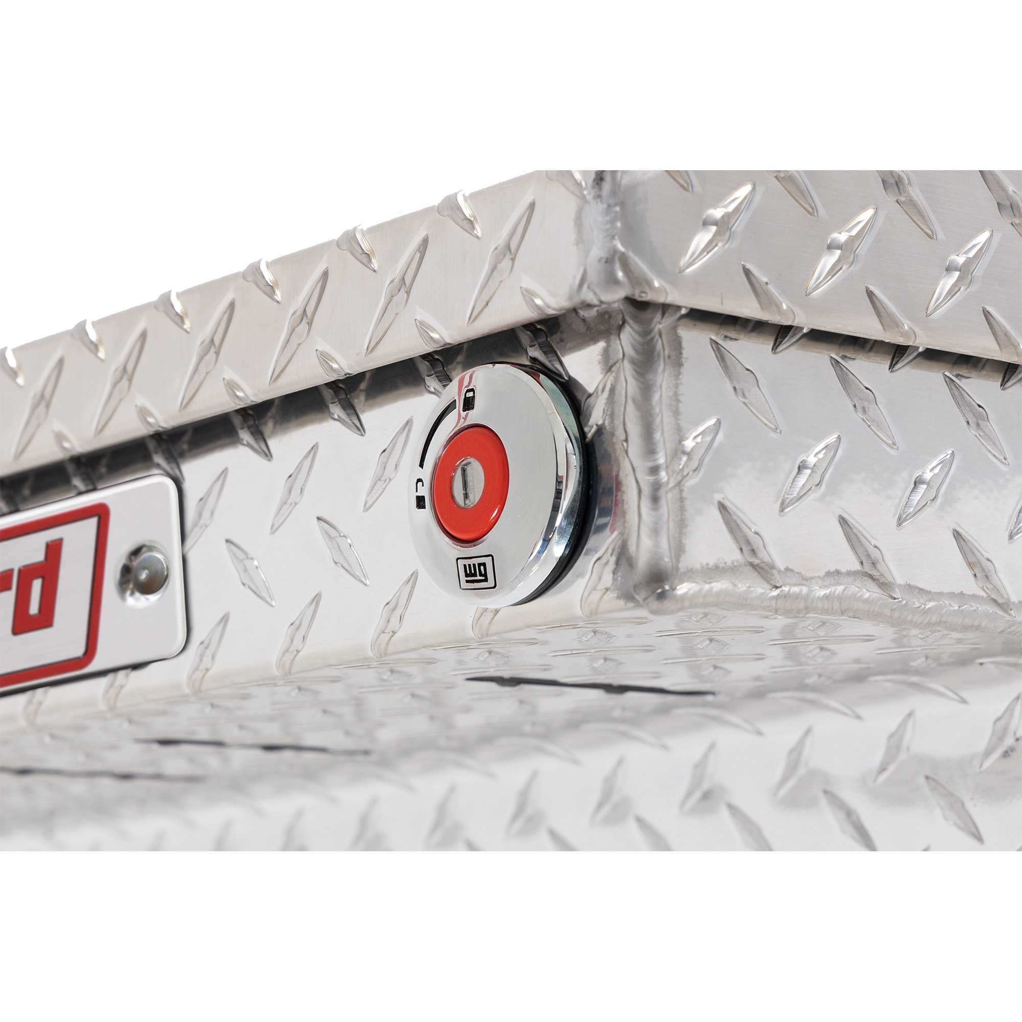 WEATHER GUARD 15 cu ft Aluminum Saddle Tool Box 123-0-04, Full Deep Clear Finish, Tamper Resistant Push Button Lock thumbnail 1