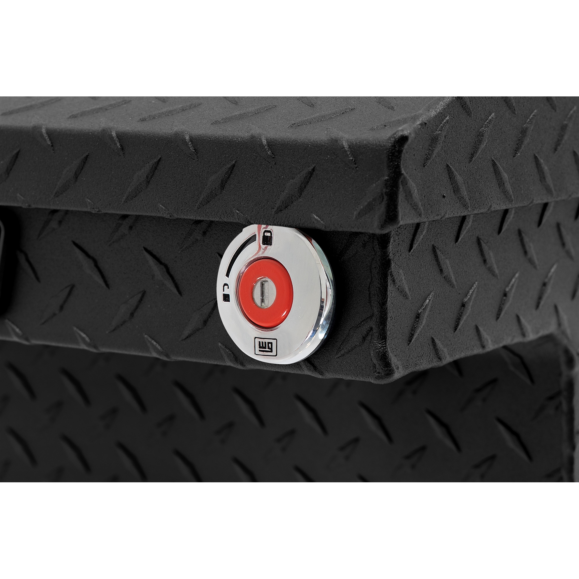 WEATHER GUARD 8 Cu Ft Aluminum Saddle Box 131-52-04, Compact Low Profile, Textured Matte Black, 1KEY Ultralock thumbnail 1