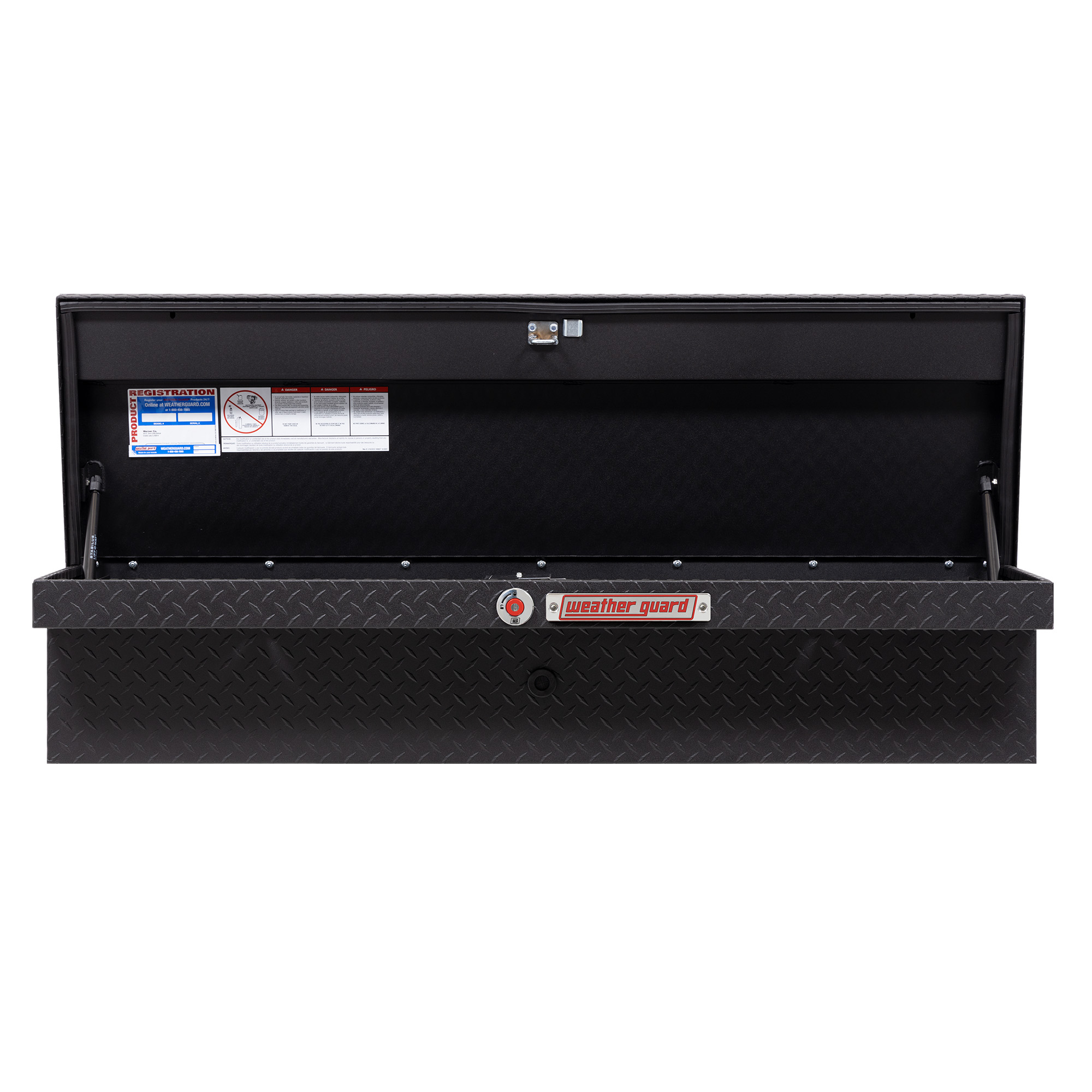 WEATHER GUARD 178-52-04 56" Lo-Side Truck Tool Box, 4 cu ft, Aluminum, Textured Matte Black, High Security Lock thumbnail 2