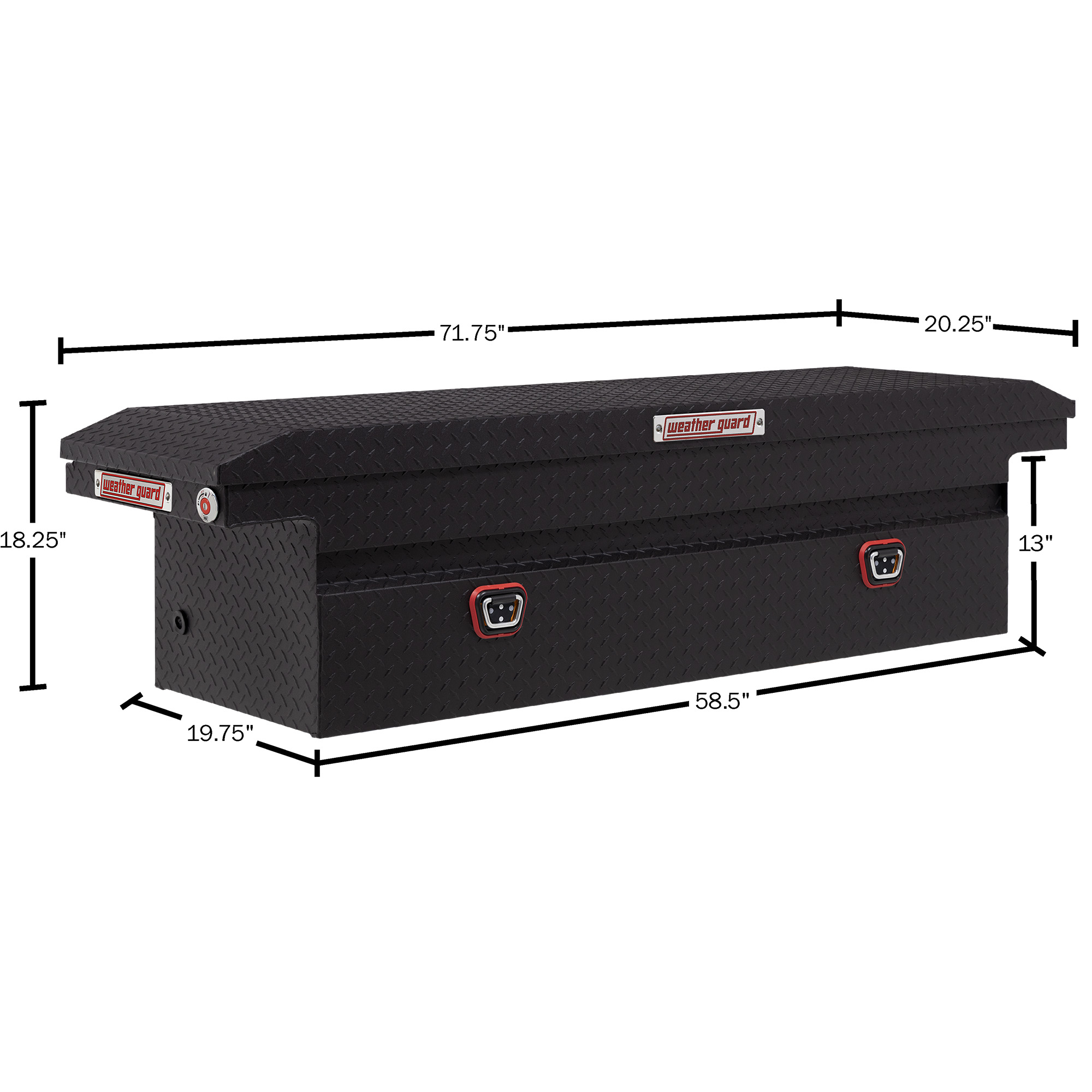WEATHER GUARD 11 cu ft Aluminum Saddle Tool Box 121-52-04, Low Profile, Textured Matte Black, 1KEY Ultralock thumbnail 12