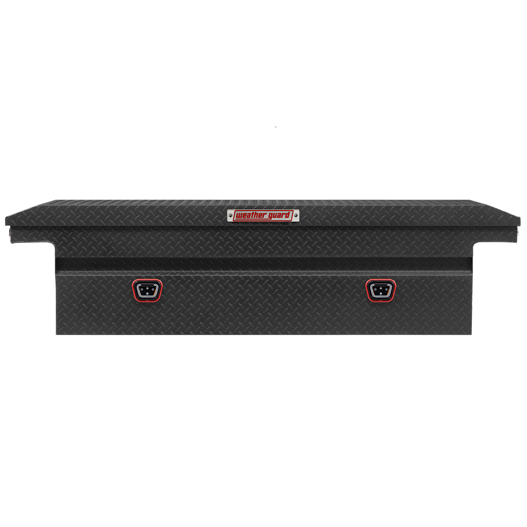 WEATHER GUARD 11 cu ft Aluminum Saddle Tool Box 121-52-04, Low Profile, Textured Matte Black, 1KEY Ultralock thumbnail 0