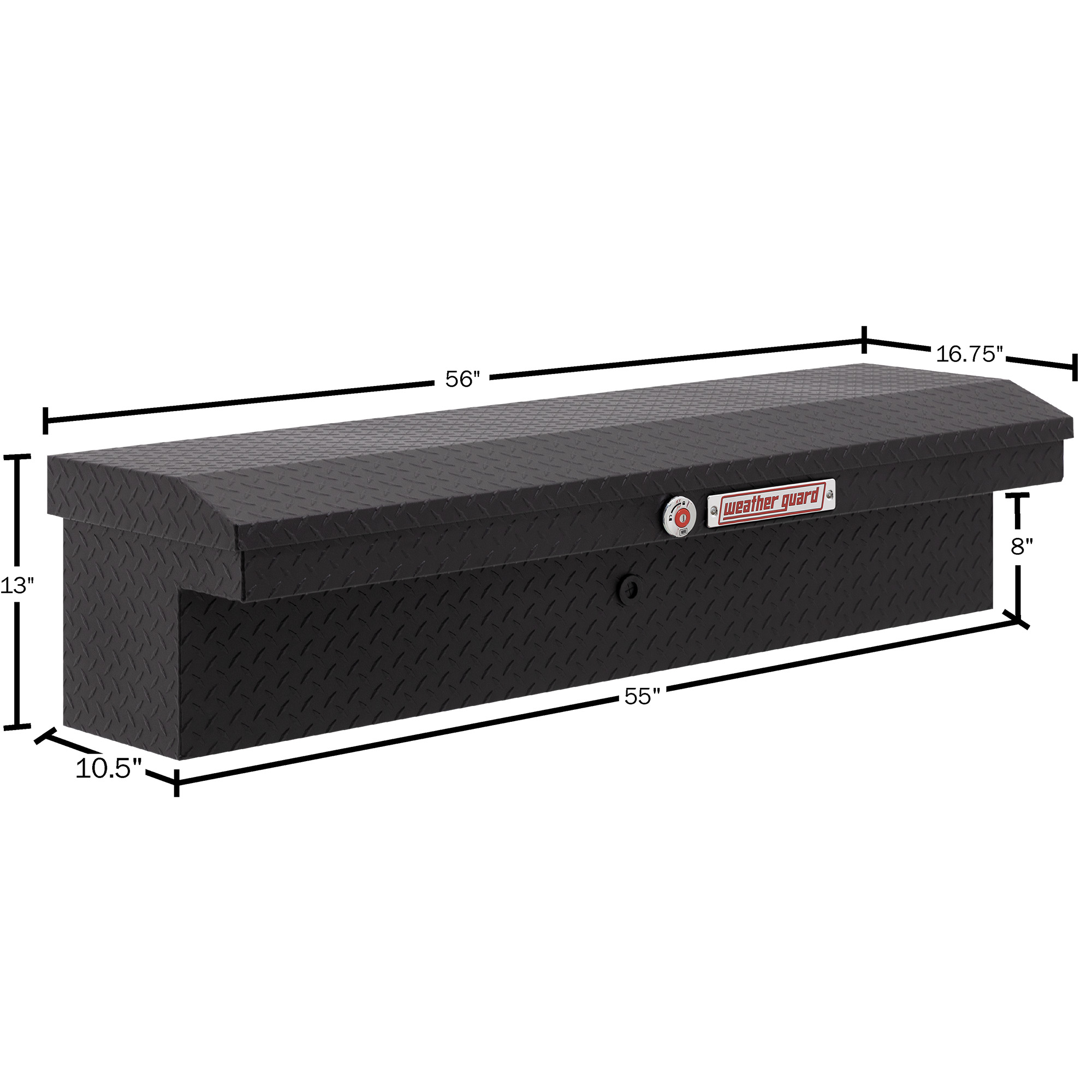 WEATHER GUARD 178-5-04 56" Low Profile Lo-Side Truck Tool Box, 4 cu ft Aluminum, Gloss Black thumbnail 21