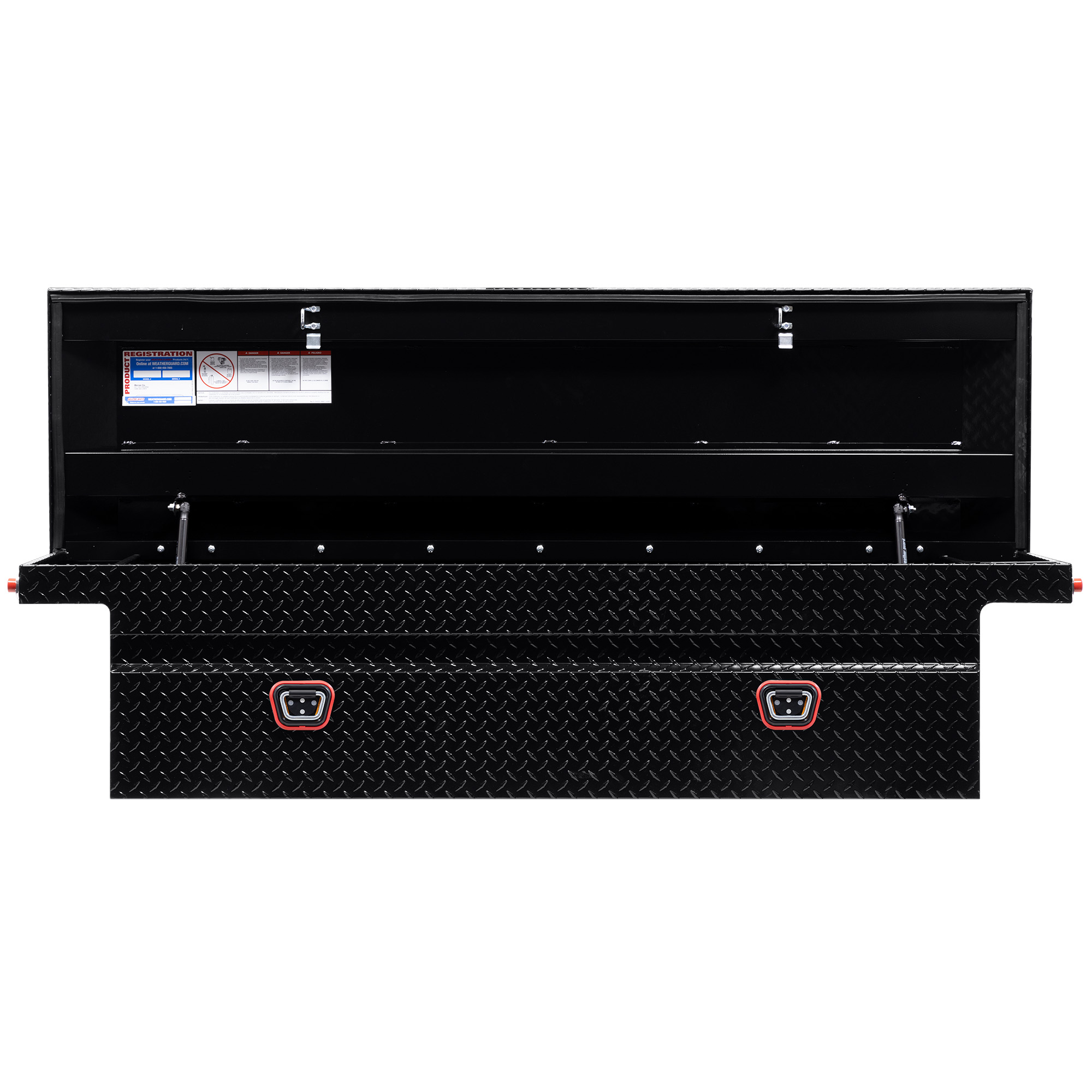 WEATHER GUARD 121-5-04 Aluminum Saddle Tool Box, 11 cu ft, Full Low Profile, Gloss Black, Tamper Resistant Push Button Lock thumbnail 10