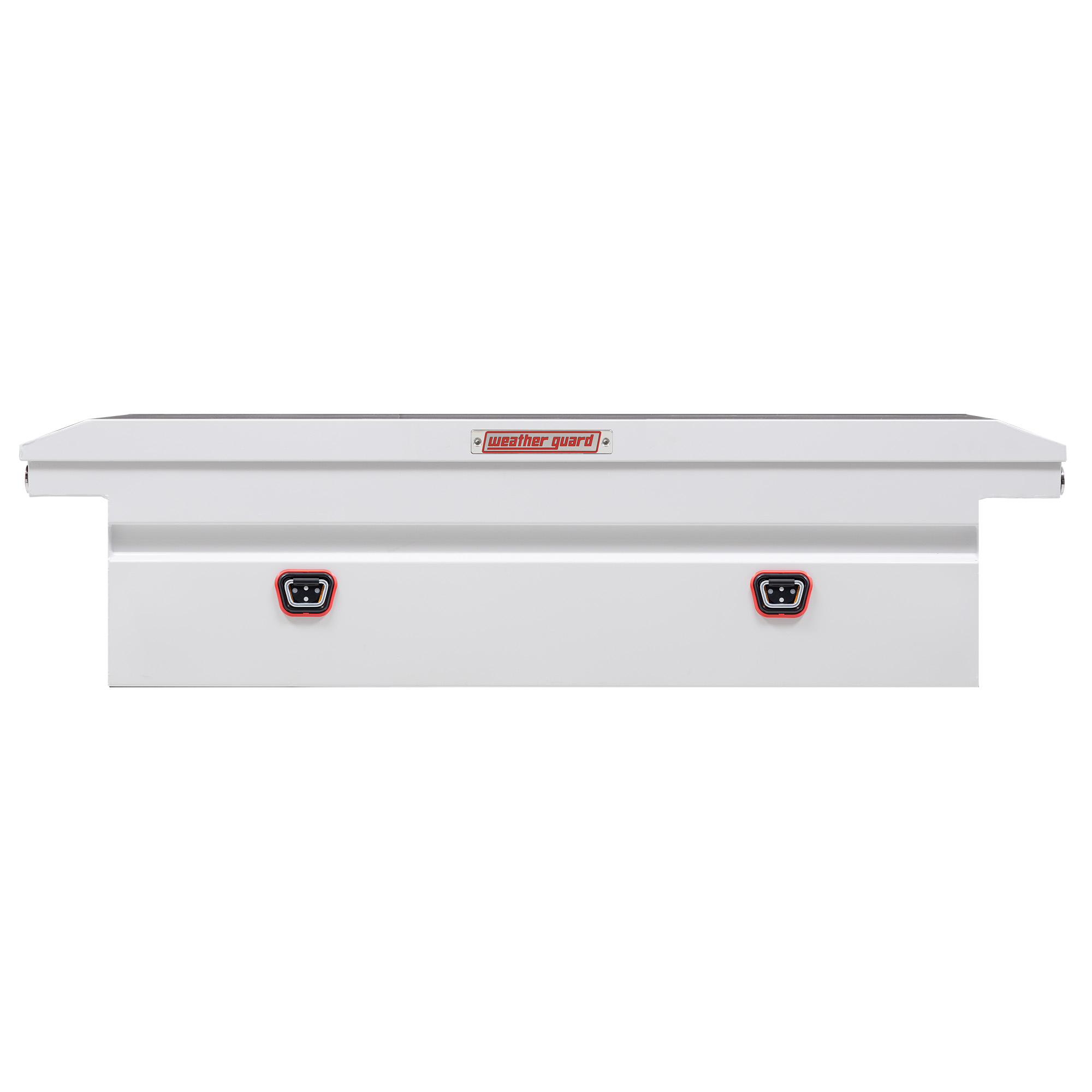 WEATHER GUARD 120-3-04 Steel Saddle Box, 11 Cu Ft, Full Low Profile, White Powder Coat, Tamper Resistant Lock thumbnail 0