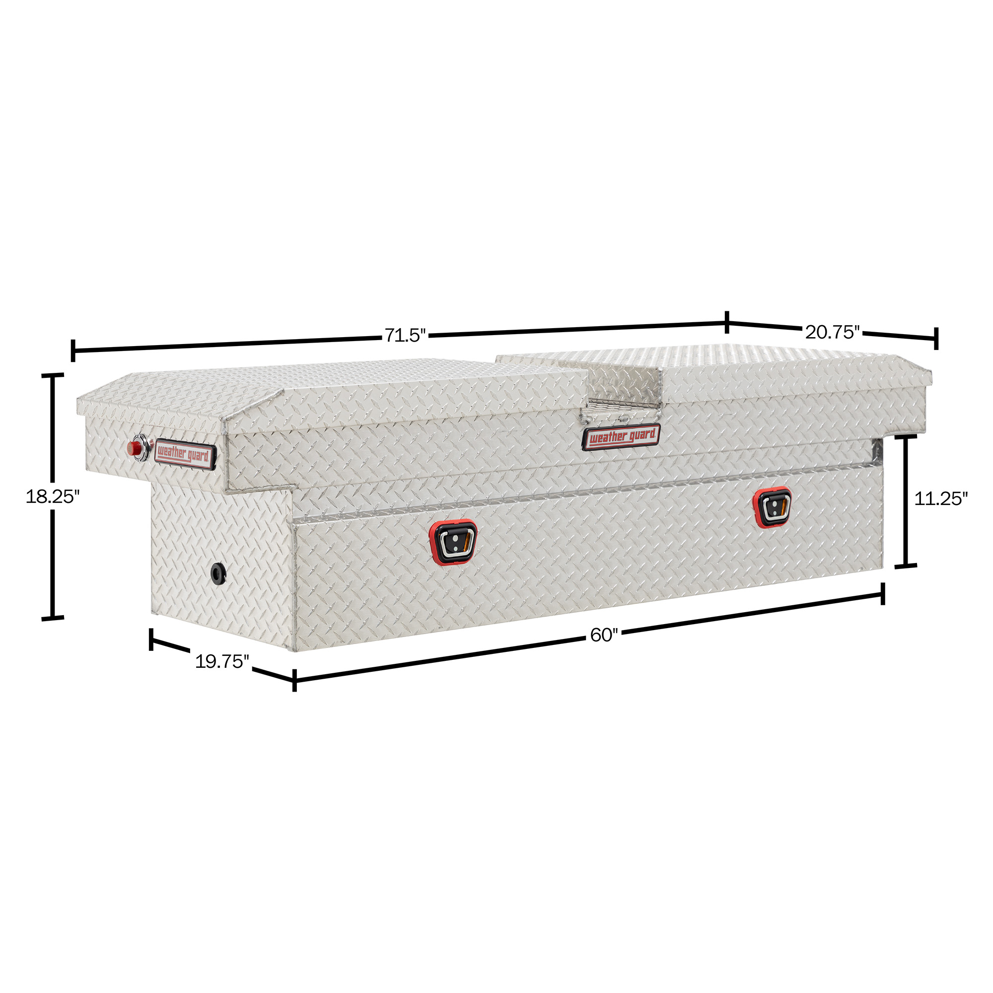 Weather Guard 124-0-04 Gull Wing Cross Box, 72" x 20.5" x 18.38", Full Standard Truck Bed Tool Box, Gloss Black thumbnail 13