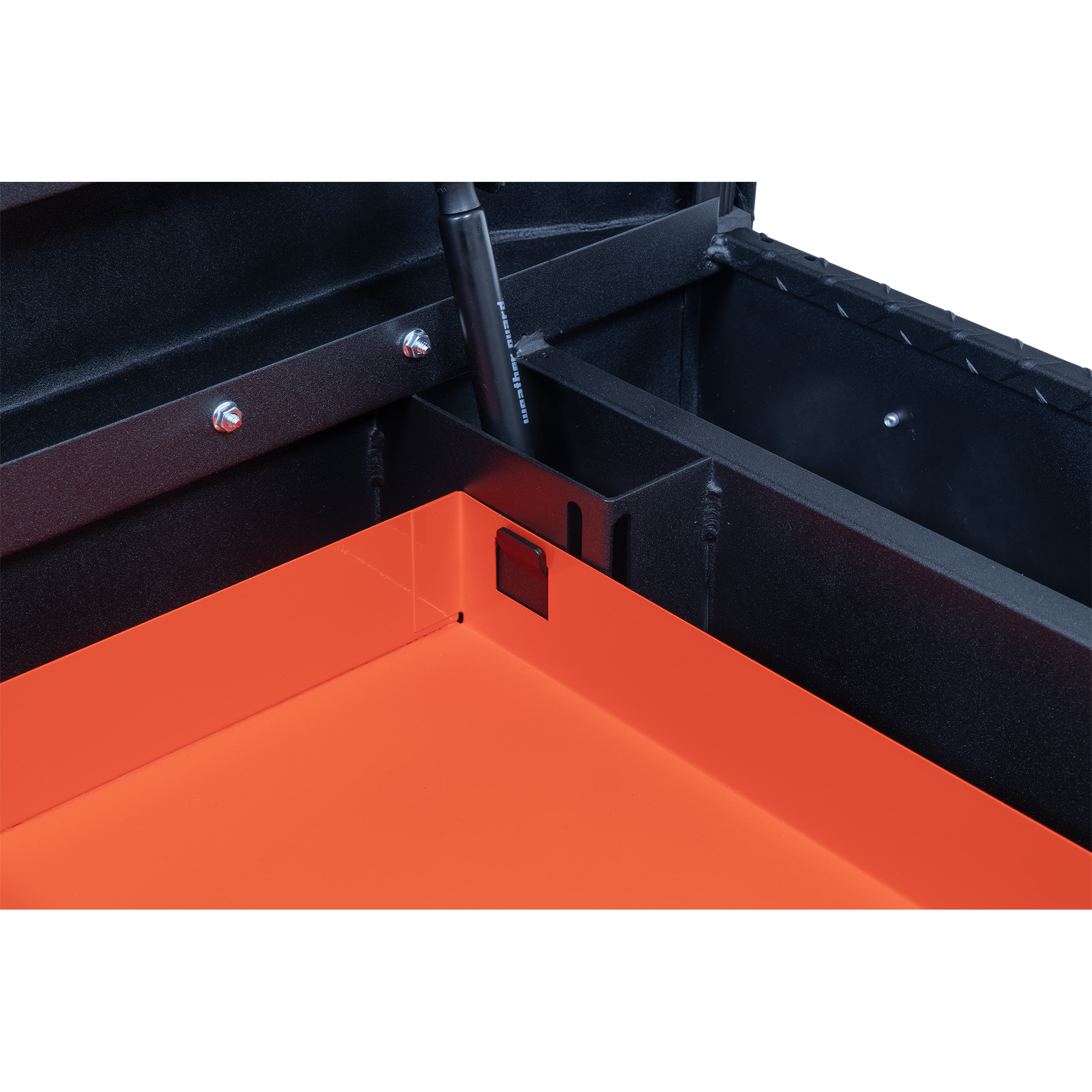 WEATHER GUARD 125-3-04 Gull Wing Cross Box, 71.5" x 20" x 17.88", Full Standard Truck Bed Toolbox, White/Black thumbnail 1