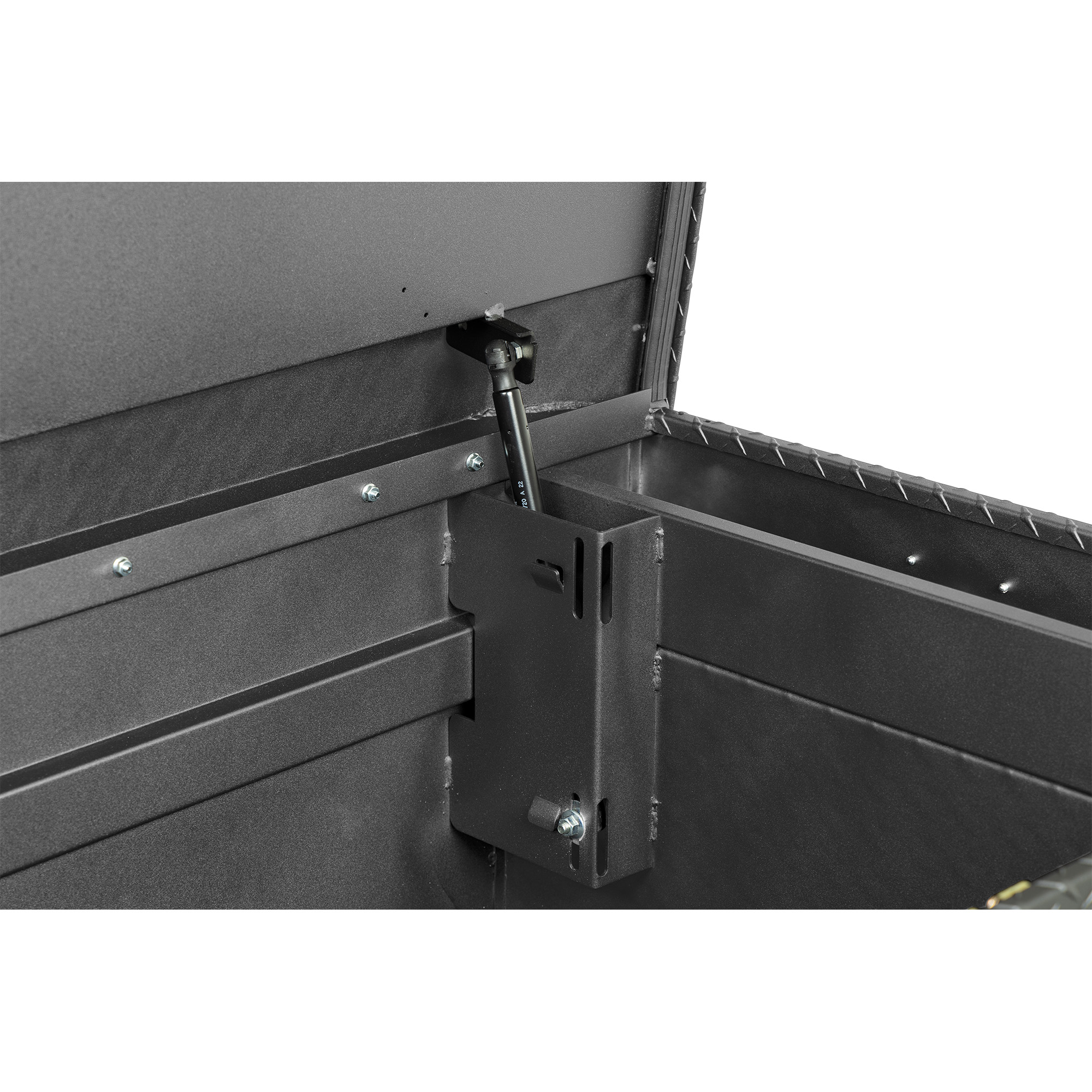WEATHER GUARD 117-52-04 Full Extra Wide Aluminum Saddle Box, 15.5 cu ft, Textured Matte Black, Tamper Resistant Lock thumbnail 2
