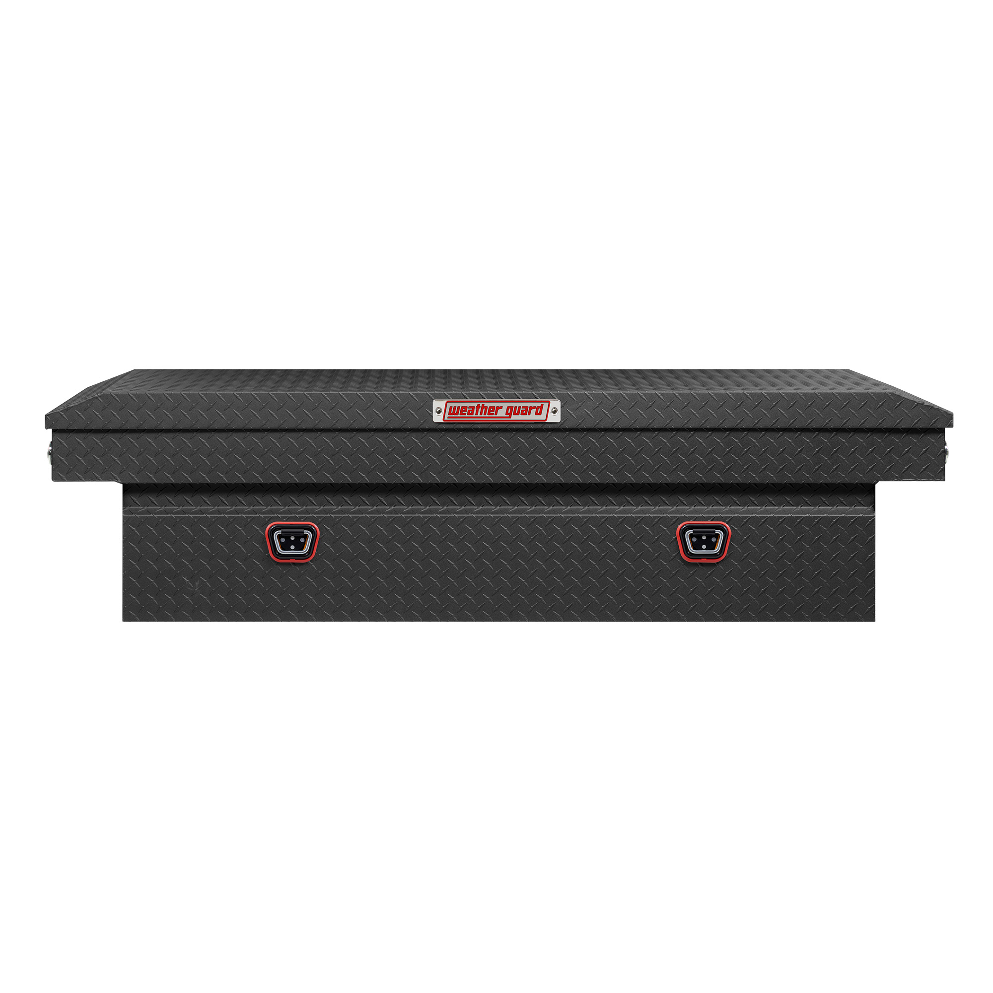 WEATHER GUARD 117-52-04 Full Extra Wide Aluminum Saddle Box, 15.5 cu ft, Textured Matte Black, Tamper Resistant Lock thumbnail 0