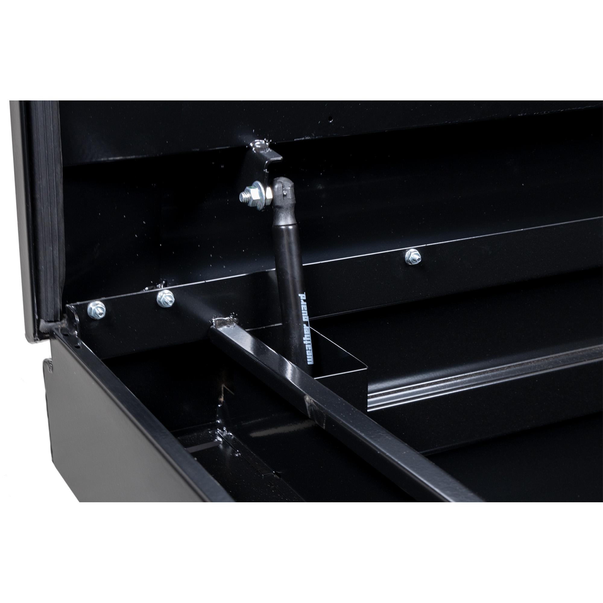 WEATHER GUARD 15.5 Cu Ft Steel Saddle Tool Box 116-5-04, Extra Wide, Gloss Black, Tamper Resistant Push Button Lock thumbnail 2