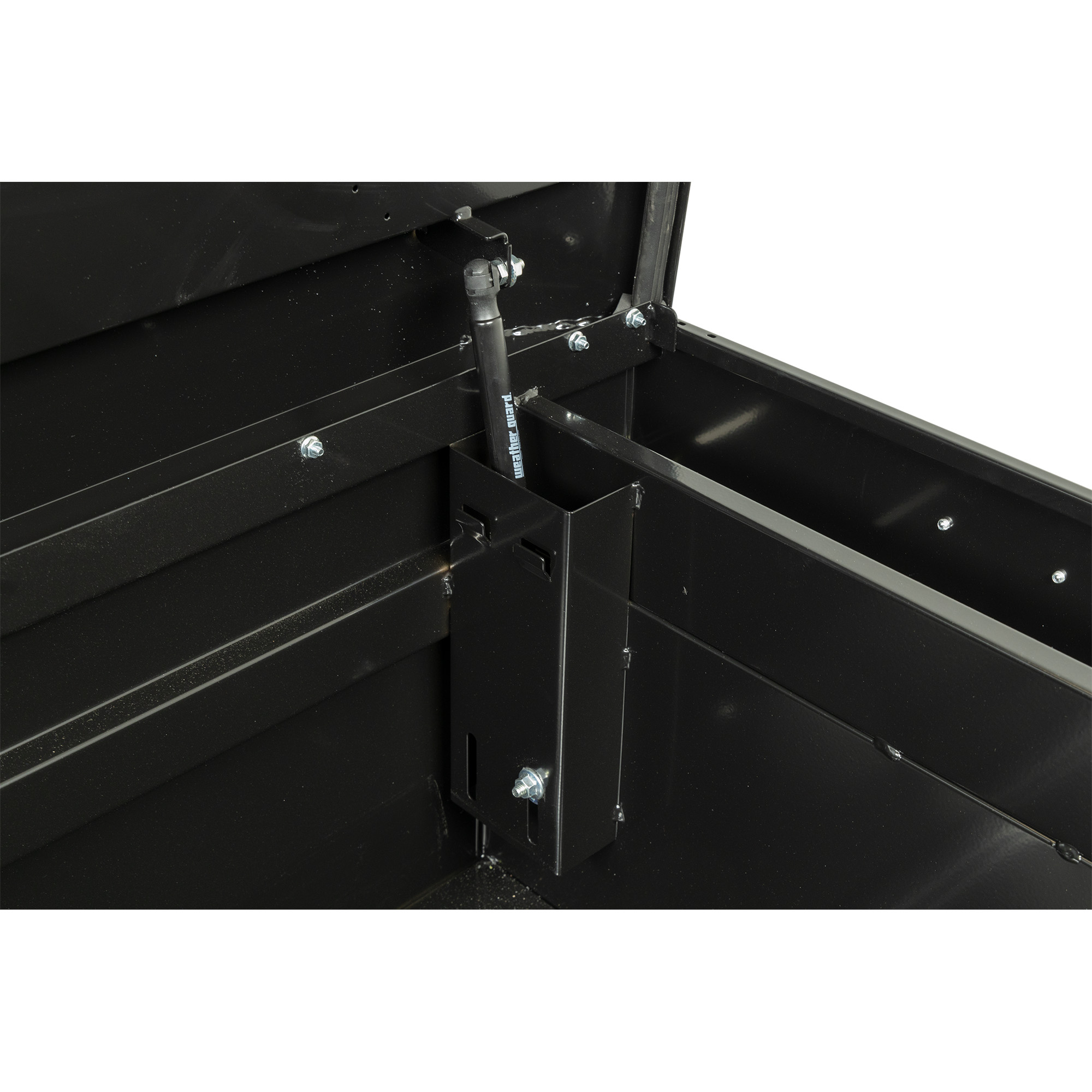 WEATHER GUARD 15.5 Cu Ft Steel Saddle Tool Box 116-5-04, Extra Wide, Gloss Black, Tamper Resistant Push Button Lock thumbnail 3