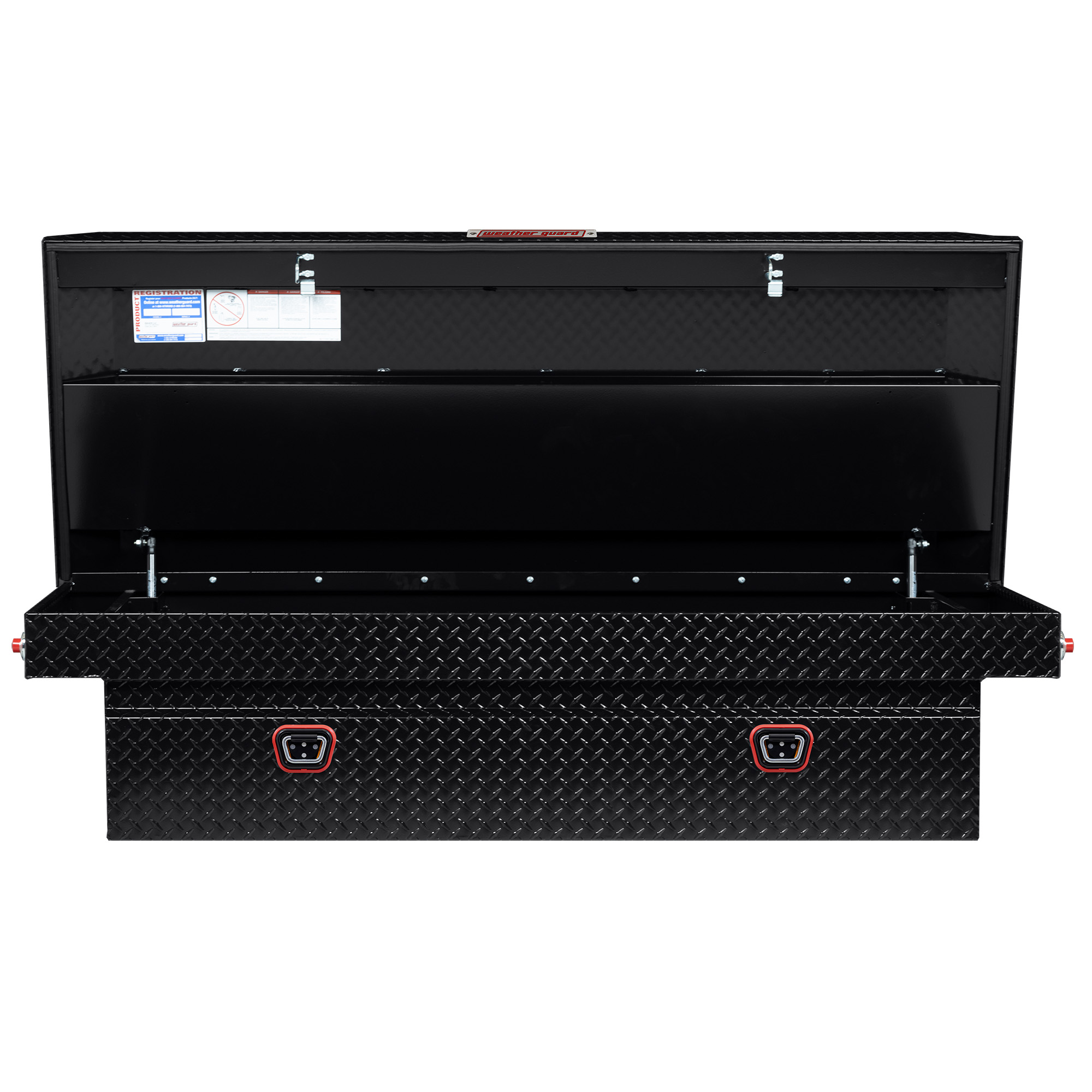 WEATHER GUARD 117-5-04 Aluminum Saddle Tool Box, 15.5 Cu Ft, Extra Wide, Gloss Black, Tamper Resistant Push Button Lock thumbnail 10