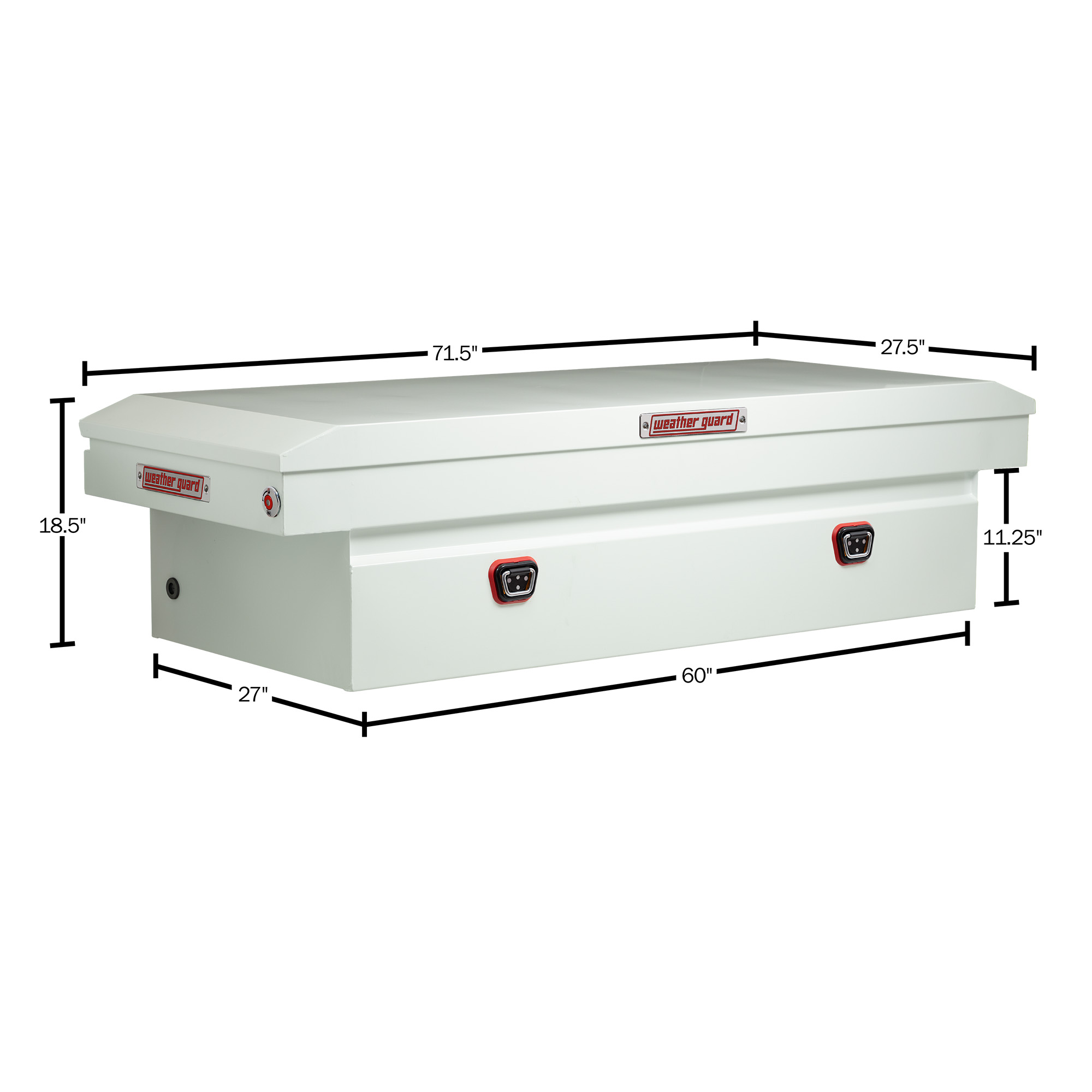 WEATHER GUARD 116-3-04 Steel Saddle Tool Box, 15.5 Cu Ft, Extra Wide, White Powder Coat, Tamper Resistant Lock thumbnail 12