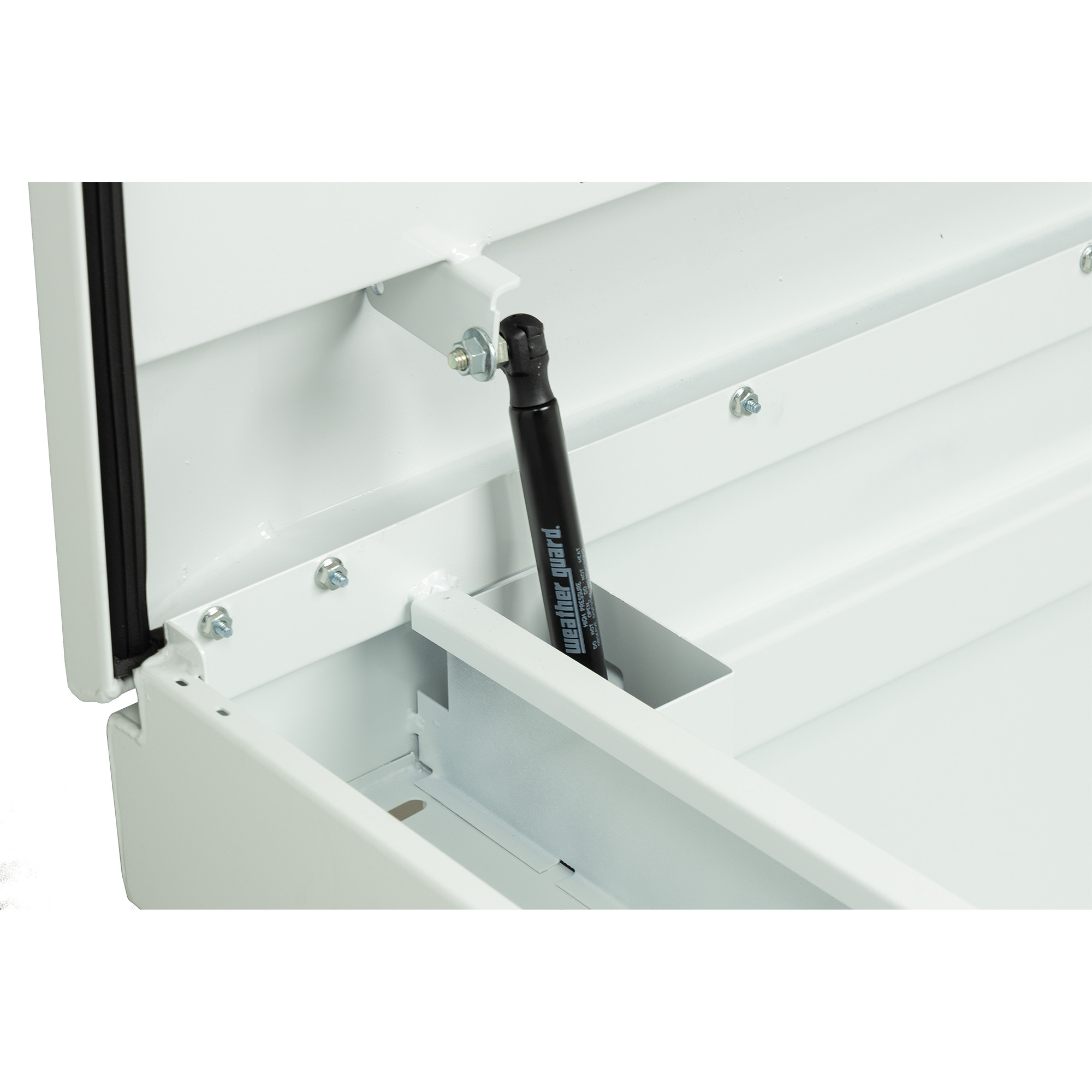 WEATHER GUARD 116-3-04 Steel Saddle Tool Box, 15.5 Cu Ft, Extra Wide, White Powder Coat, Tamper Resistant Lock thumbnail 3