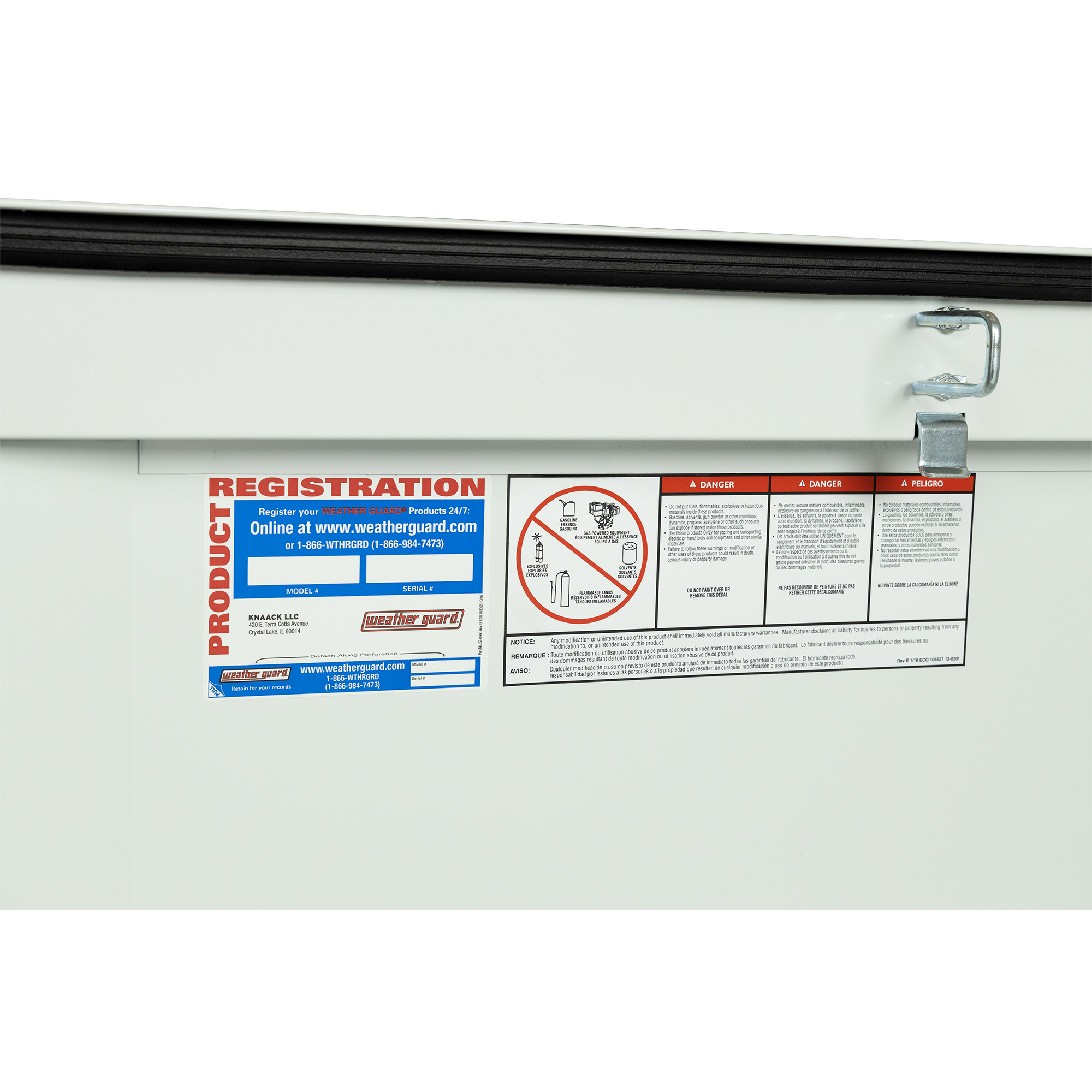 WEATHER GUARD 116-3-04 Steel Saddle Tool Box, 15.5 Cu Ft, Extra Wide, White Powder Coat, Tamper Resistant Lock thumbnail 5