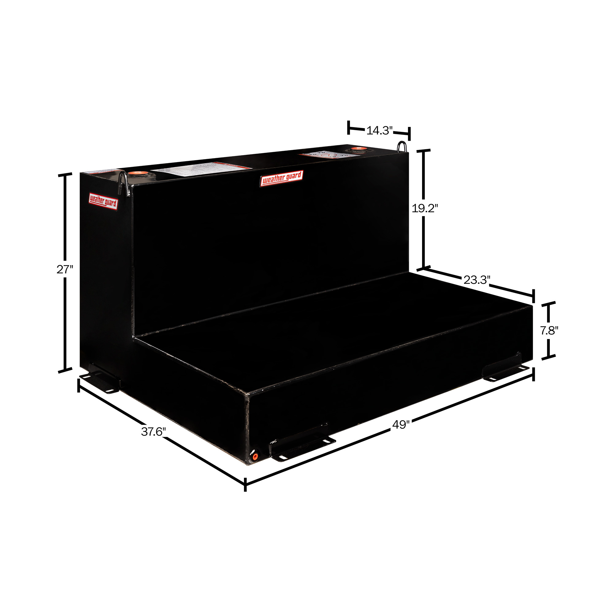 WEATHER GUARD 110 Gallon T-Shape Steel Transfer Tank 362-5-02, Diesel/Hydraulic Fluid, Gloss Black, Vented Cap thumbnail 4