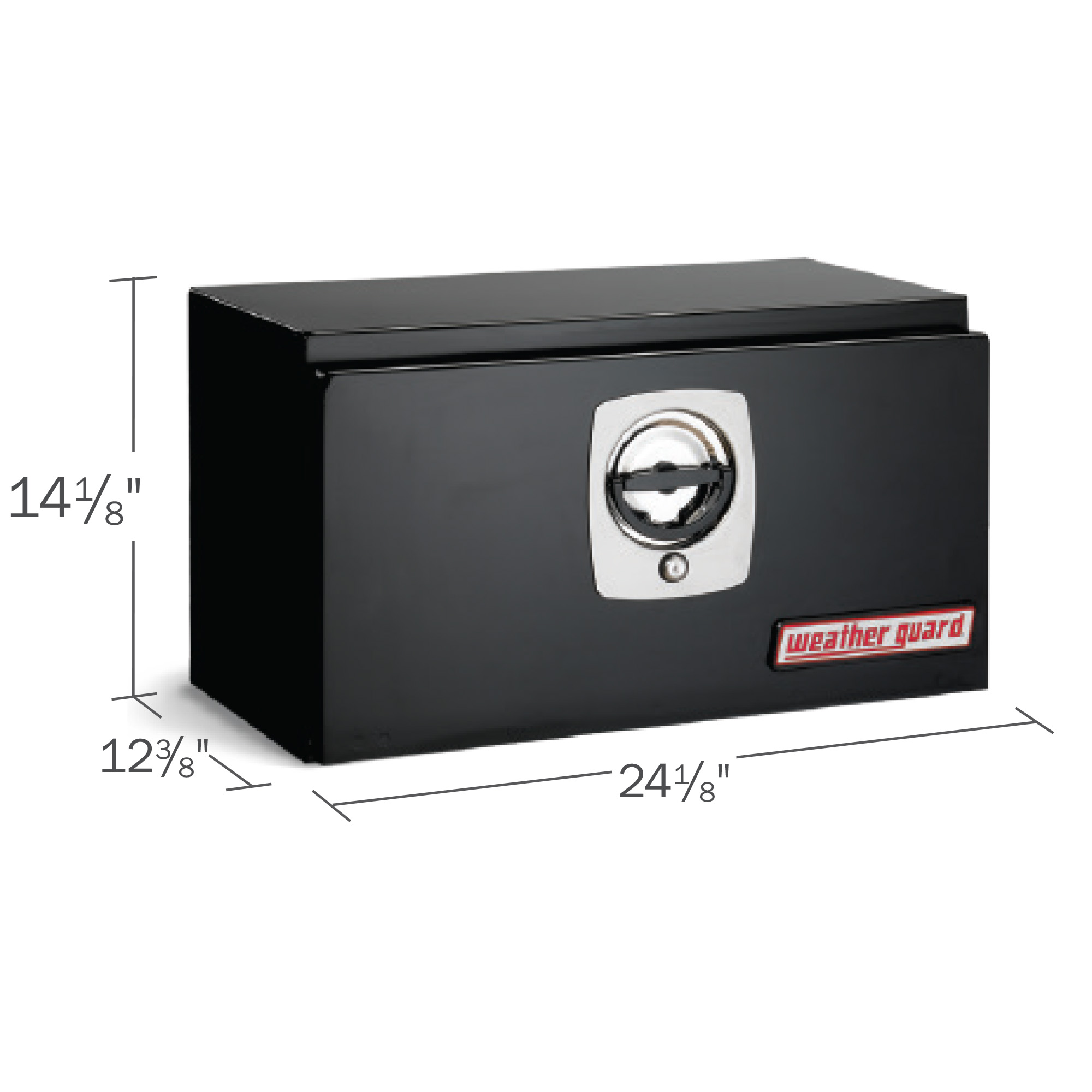 Weather Guard 525-5-02 2.3 Cu Ft Underbed Tool Box, 24" x 12" x 14", Heavy Duty Steel, Gloss Black thumbnail 1